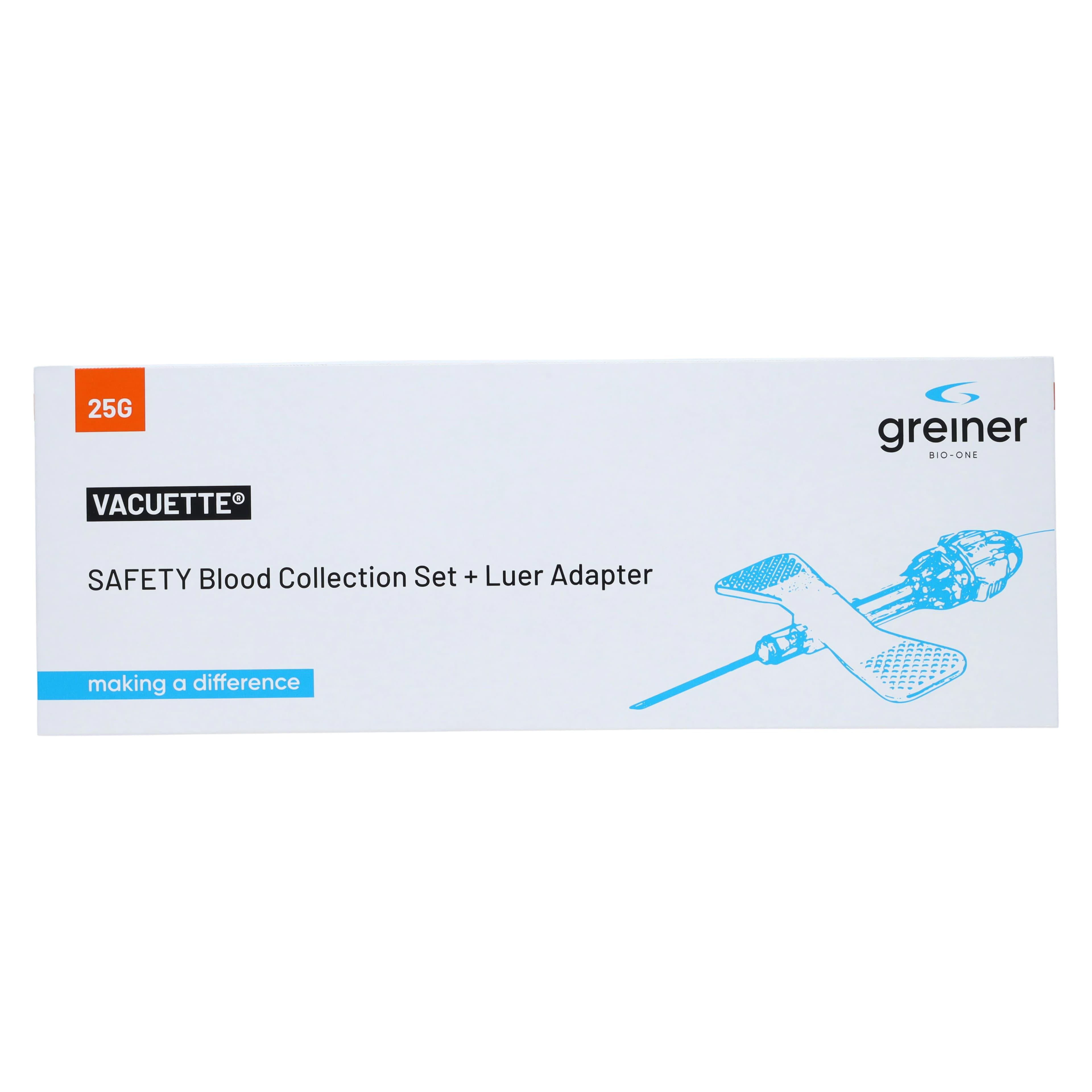 Greiner Bio-One Vacuette Blood Collection Set, 25G x 30cm, Safety Orange, 90/Box thumbnail 5