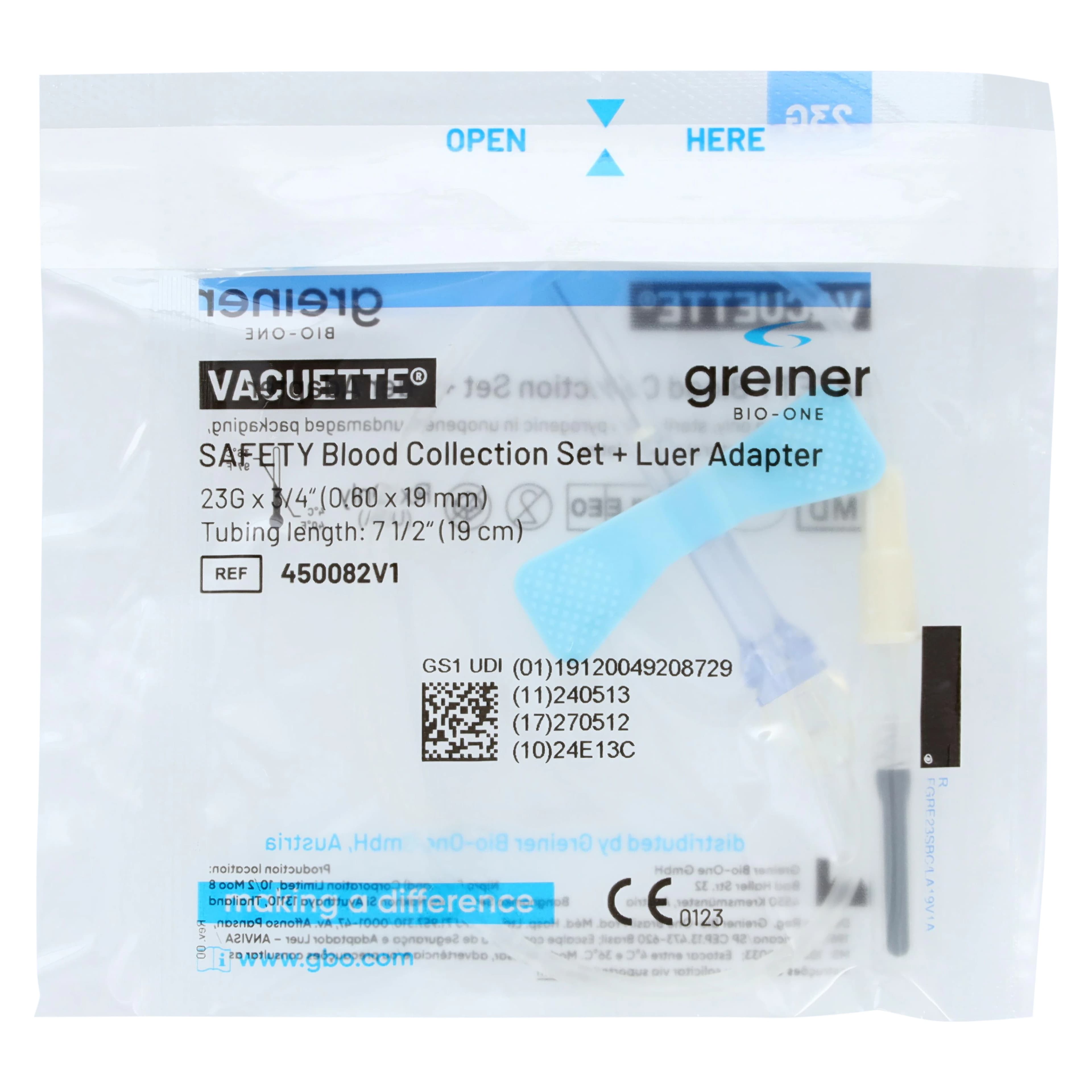Vacuette Blood Collection Set, 23G x 3/4", Safety Blue, 90/Box thumbnail 2