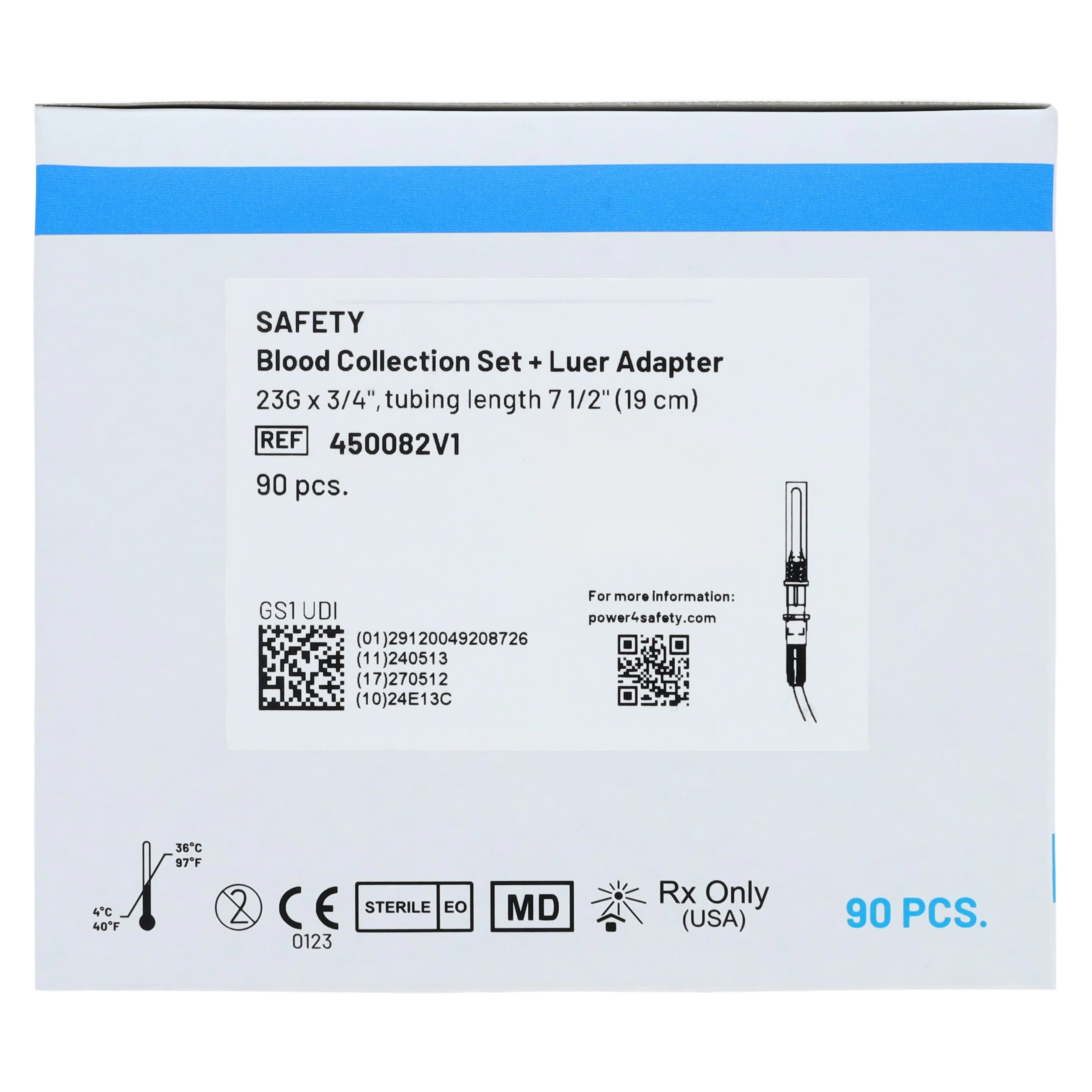 Vacuette Blood Collection Set, 23G x 3/4", Safety Blue, 90/Box thumbnail 8