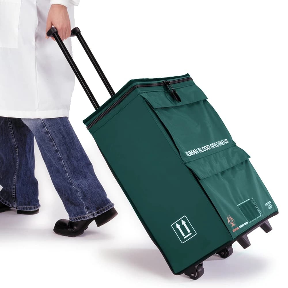 Marketlab Specimen Transport Tote, Wheeled, Nylon, Green - Tote Specimen Transport Wheele - Image 1