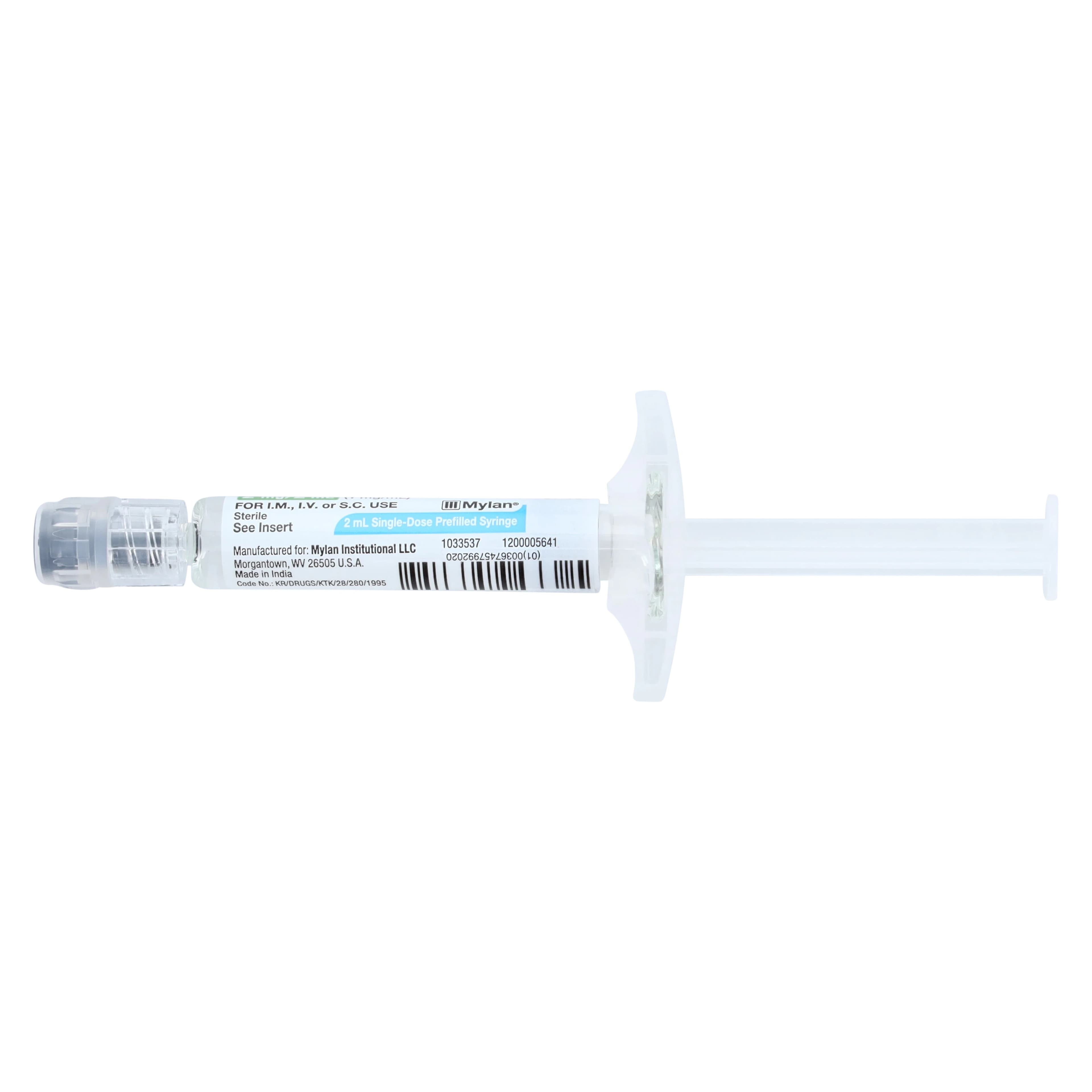 Naloxone HCl Injection 1mg/mL Prefilled Syringe, 21G x 1.5", 2mL, Each thumbnail 3