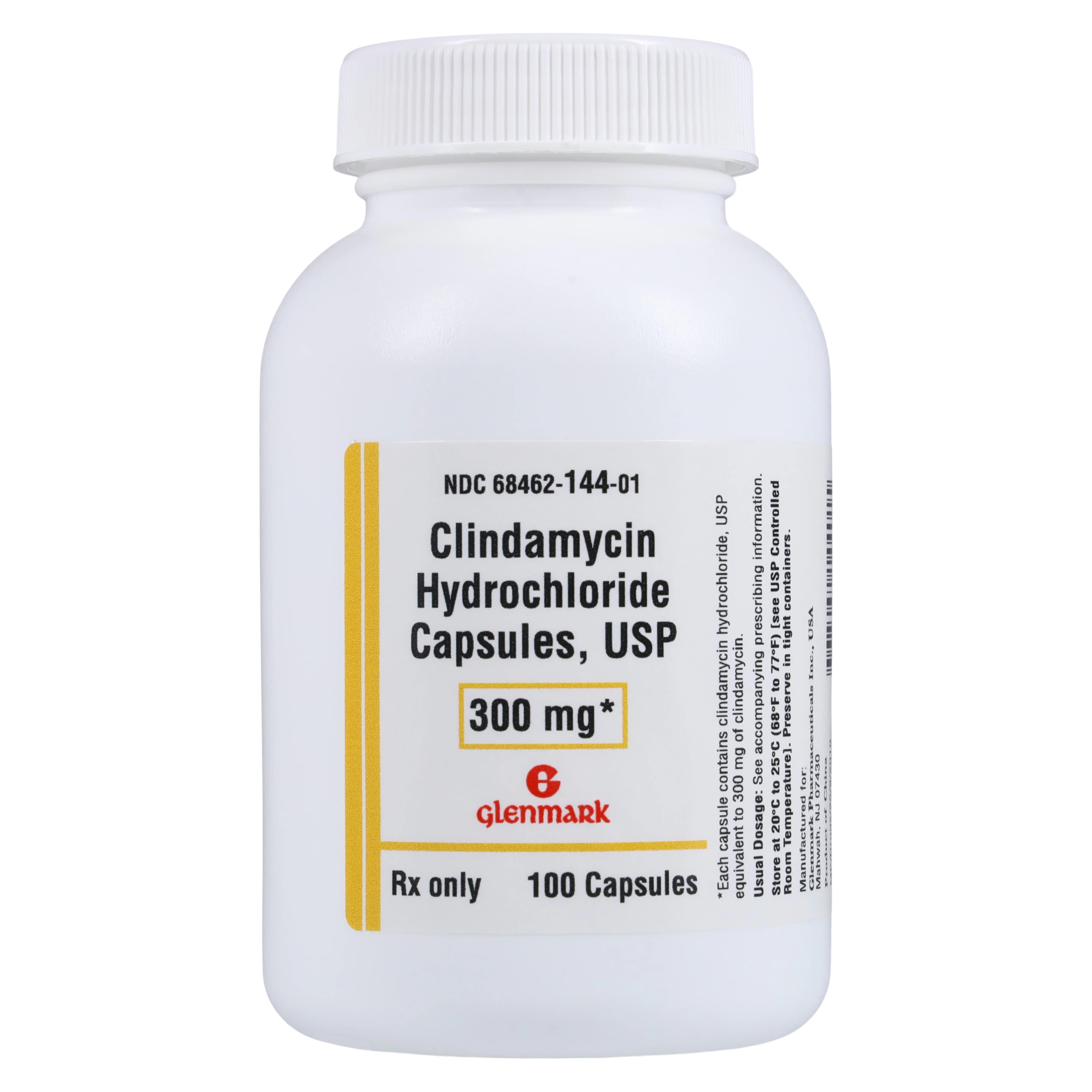 Clindamycin HCl Capsules, 300mg, 100/Bottle, Glenmark Pharmaceuticals - Clindamycin HCl Capsules - Image 1