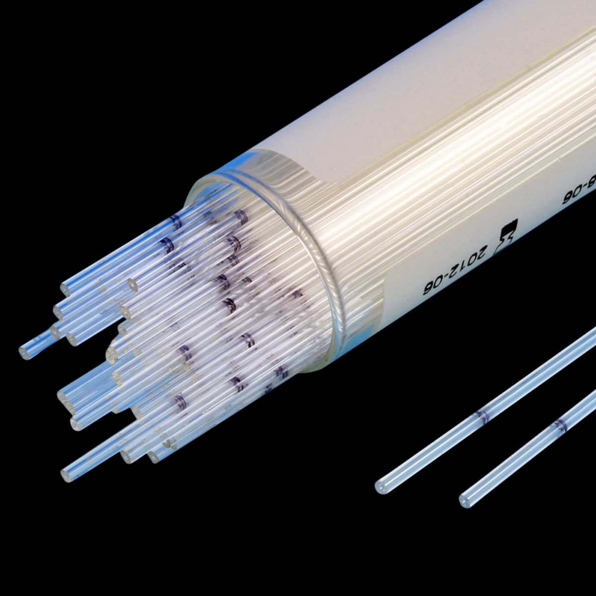 Globe Scientific Microhematocrit Heparinized Capillary Tube, Soda-Lime Glass, Black Stripe, Pre-Calibrated, Non-Sterile, 1000/Case - Tube Capillary Hep Precal - Image 1
