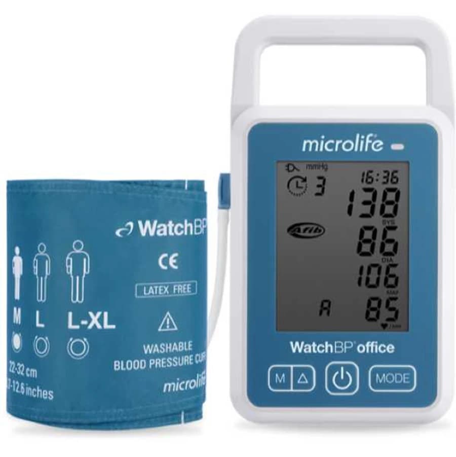 Microlife WatchBP Office 2G Blood Pressure Monitor, White/Blue, Latex-Free, Arm Cuff, Digital LCD Display - WatchBP Office 2G monitor - Image 1