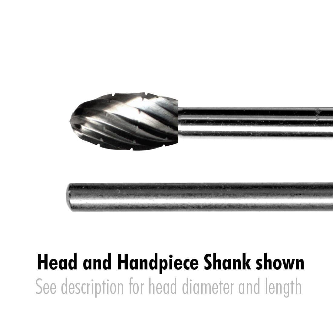Ace Surgical Oval Bone Cutting Carbide Bur, 5.5HD 10mm CL Handpiece, 70mm, Cross Cut thumbnail 2