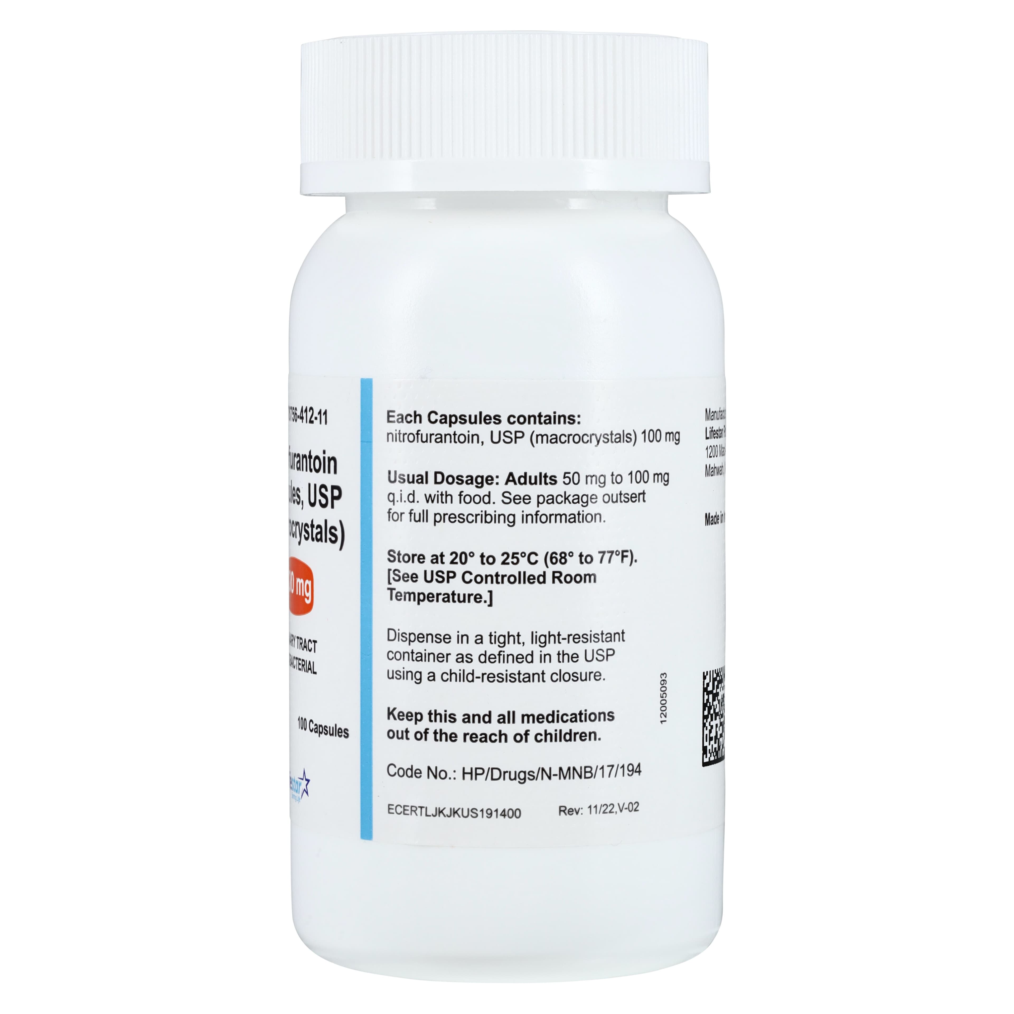 Nitrofurantoin Macro Capsules, 100mg, 100/Bottle thumbnail 2