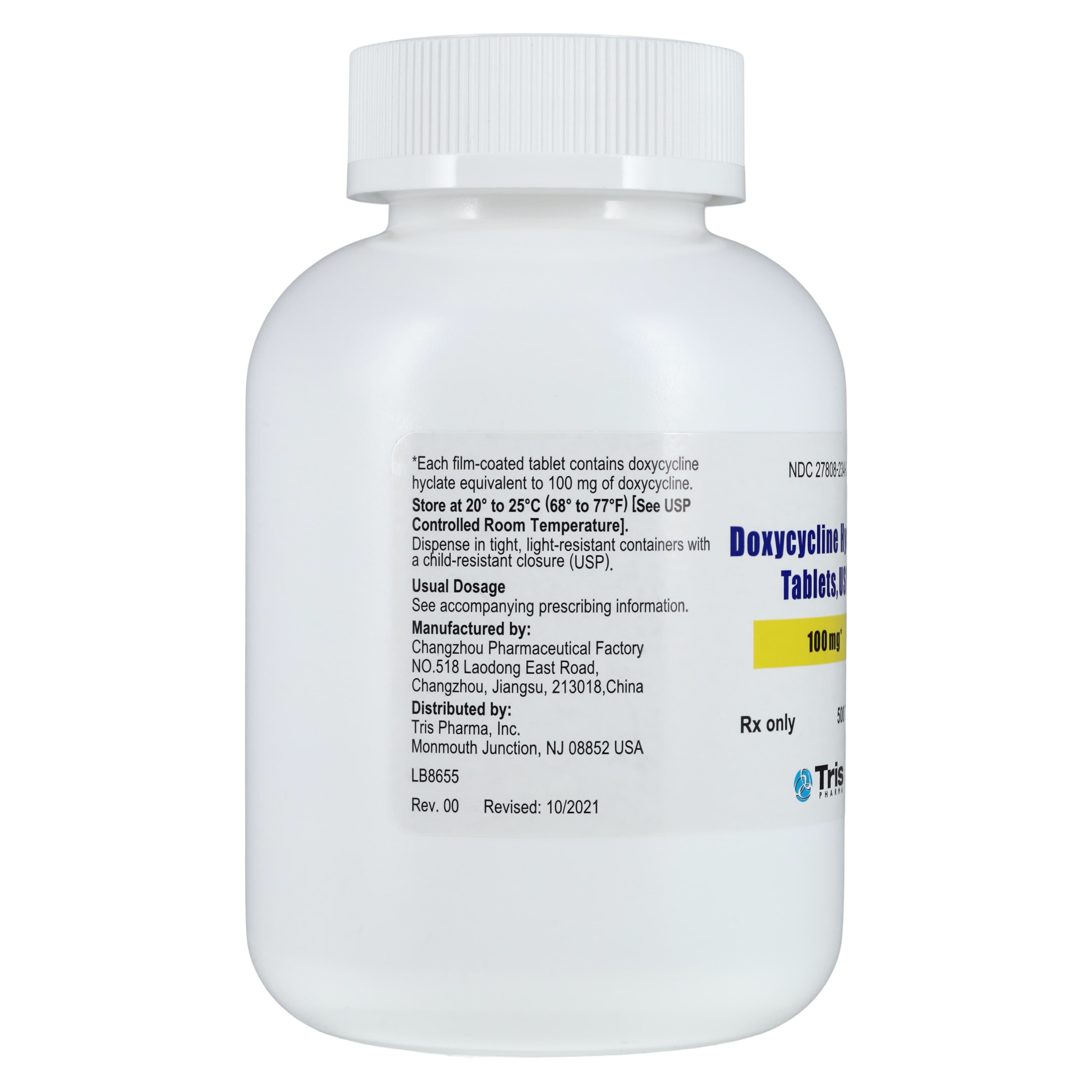 Doxycycline Hyclate Tablets 100mg, 500 Count Bottle thumbnail 2