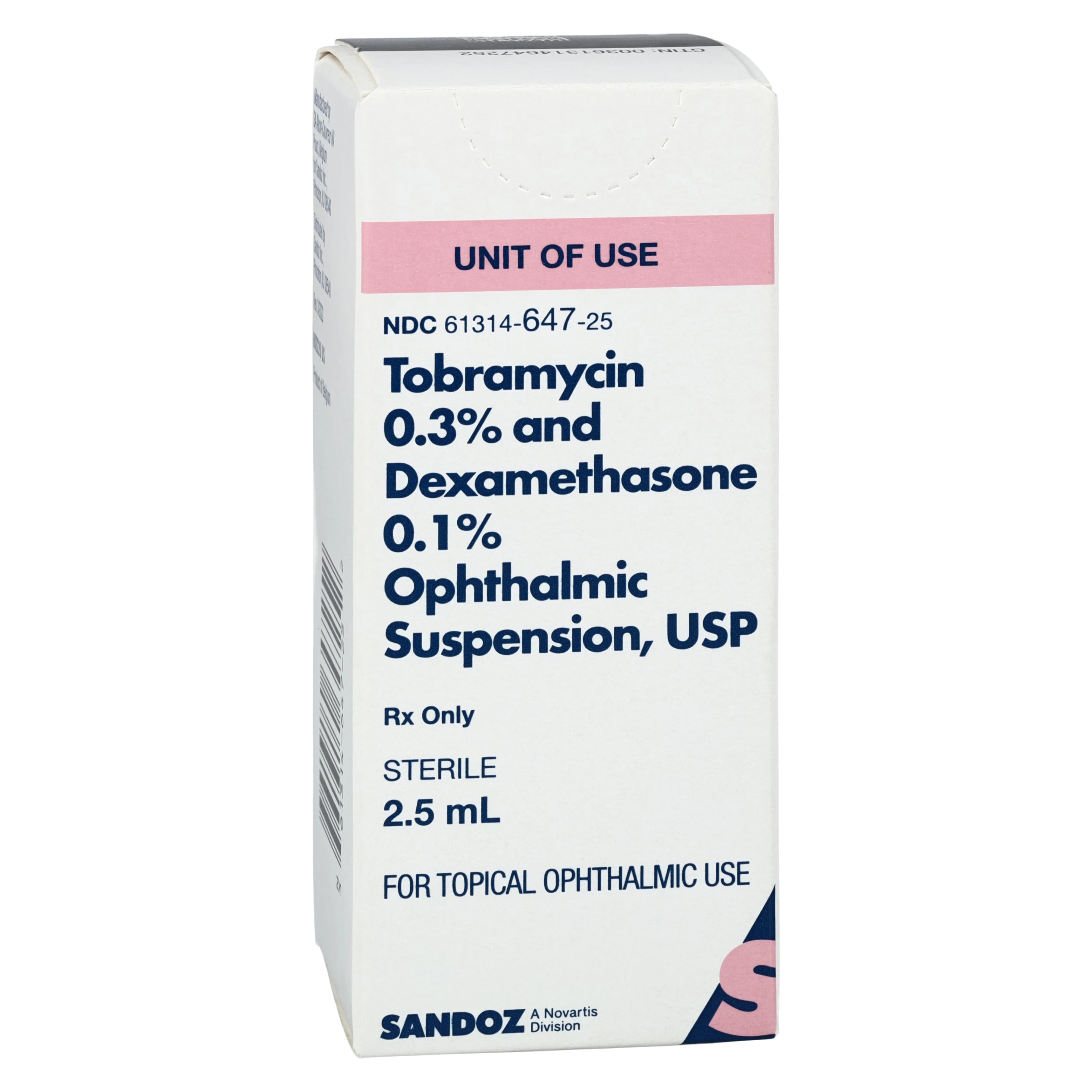 Tobramycin/Dexamethasone Ophthalmic Solution 0.3%/0.1%, 2.5 mL Bottle - Tobramycin/Dex Ophth Solution - Image 1