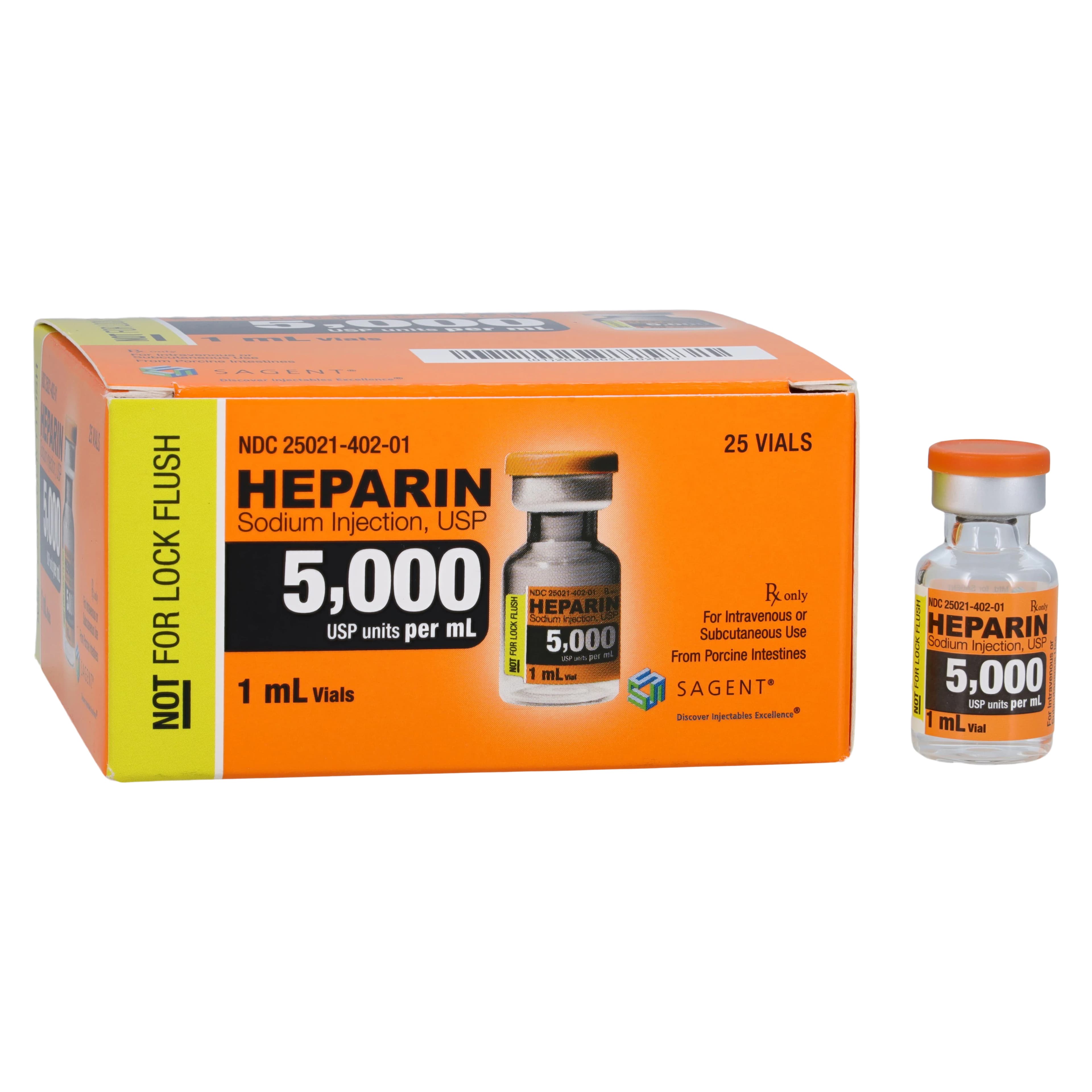 Heparin Sodium (Pork) Injection, 5,000 USP Units/mL, MDV 1mL, 25/Package - Heparin Sodium Pork MDV 1mL - Image 1