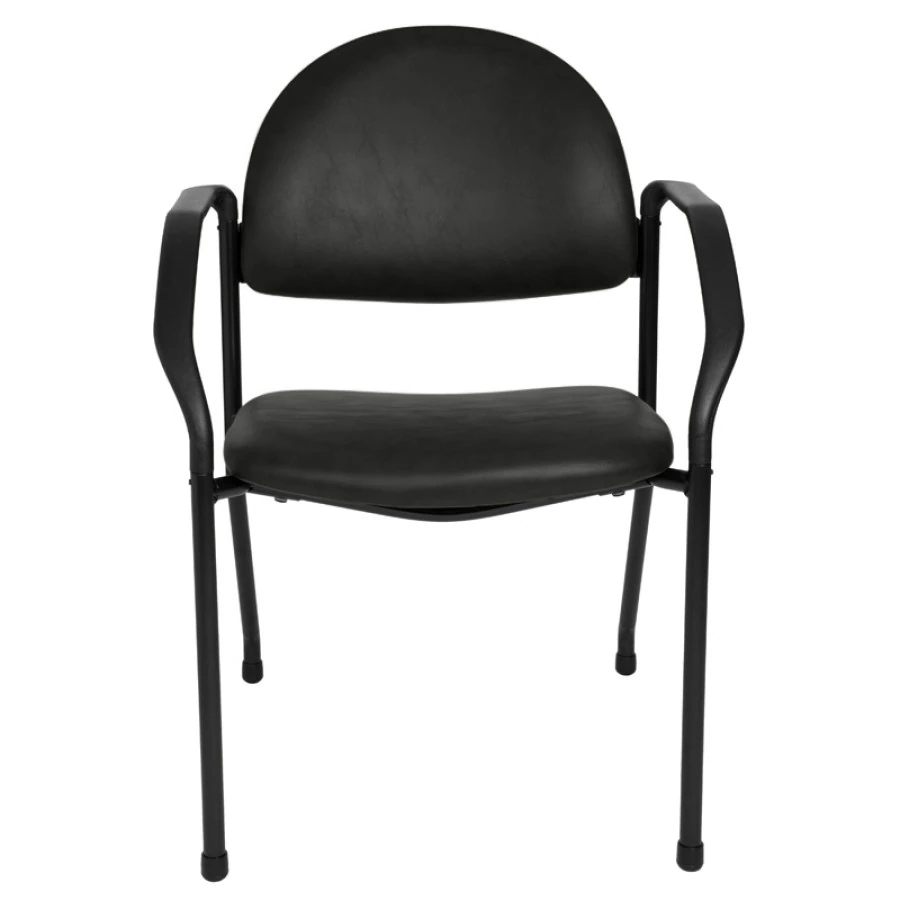 Brewer Chair Side Chair, Black Satin Steel Tube Frame, 250 lb Capacity - Chair Side Black Satin - Image 1