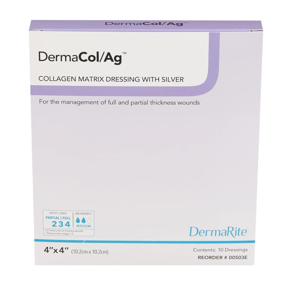 DermaCol Protein Matrix/Collagen Wound Dressing, 4x4 in, Absorbable, Latex-Free - Dressing Wound Matrix Collagen - Image 1