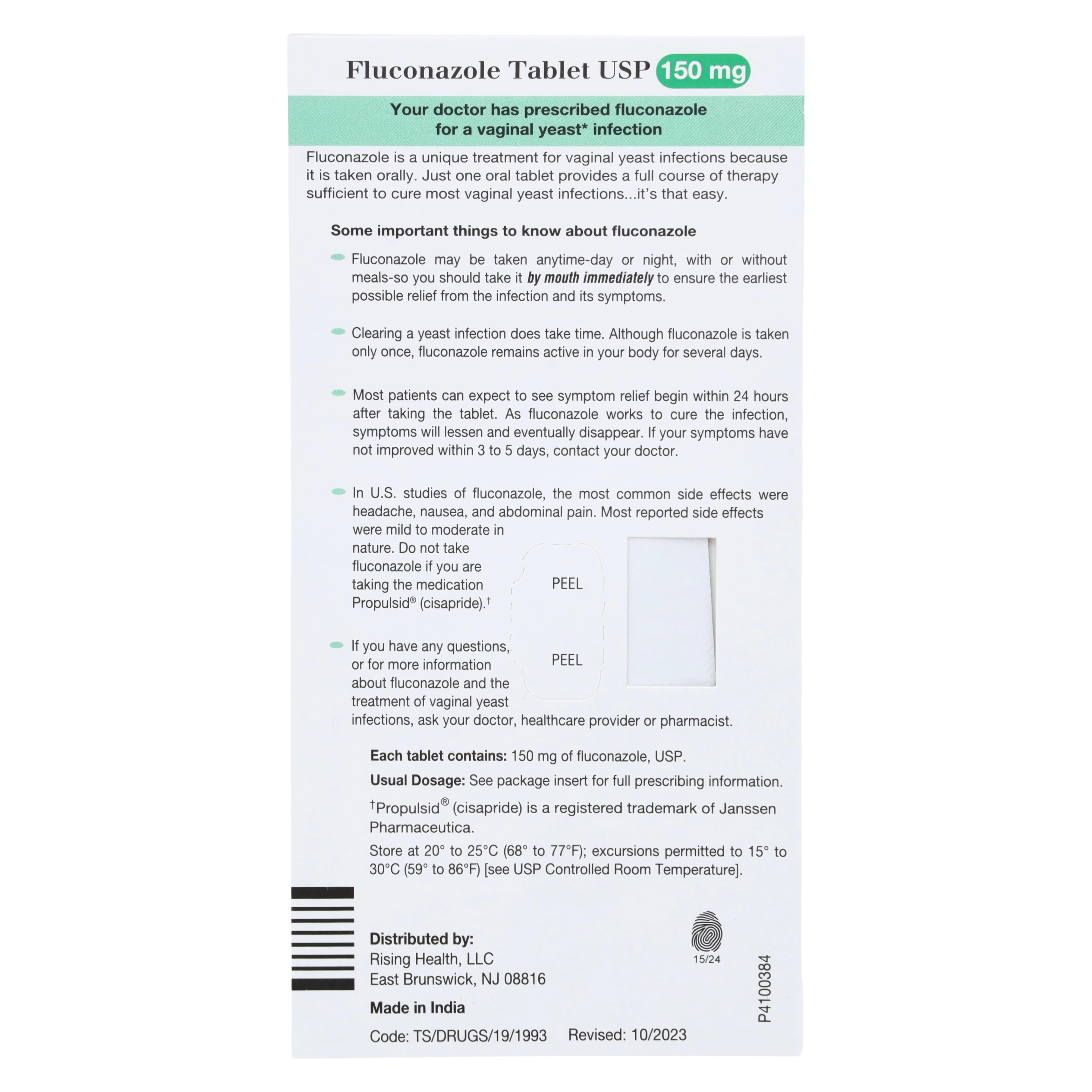 Fluconazole Tablets, 150mg, 12/Package, Rising Pharmaceuticals thumbnail 3
