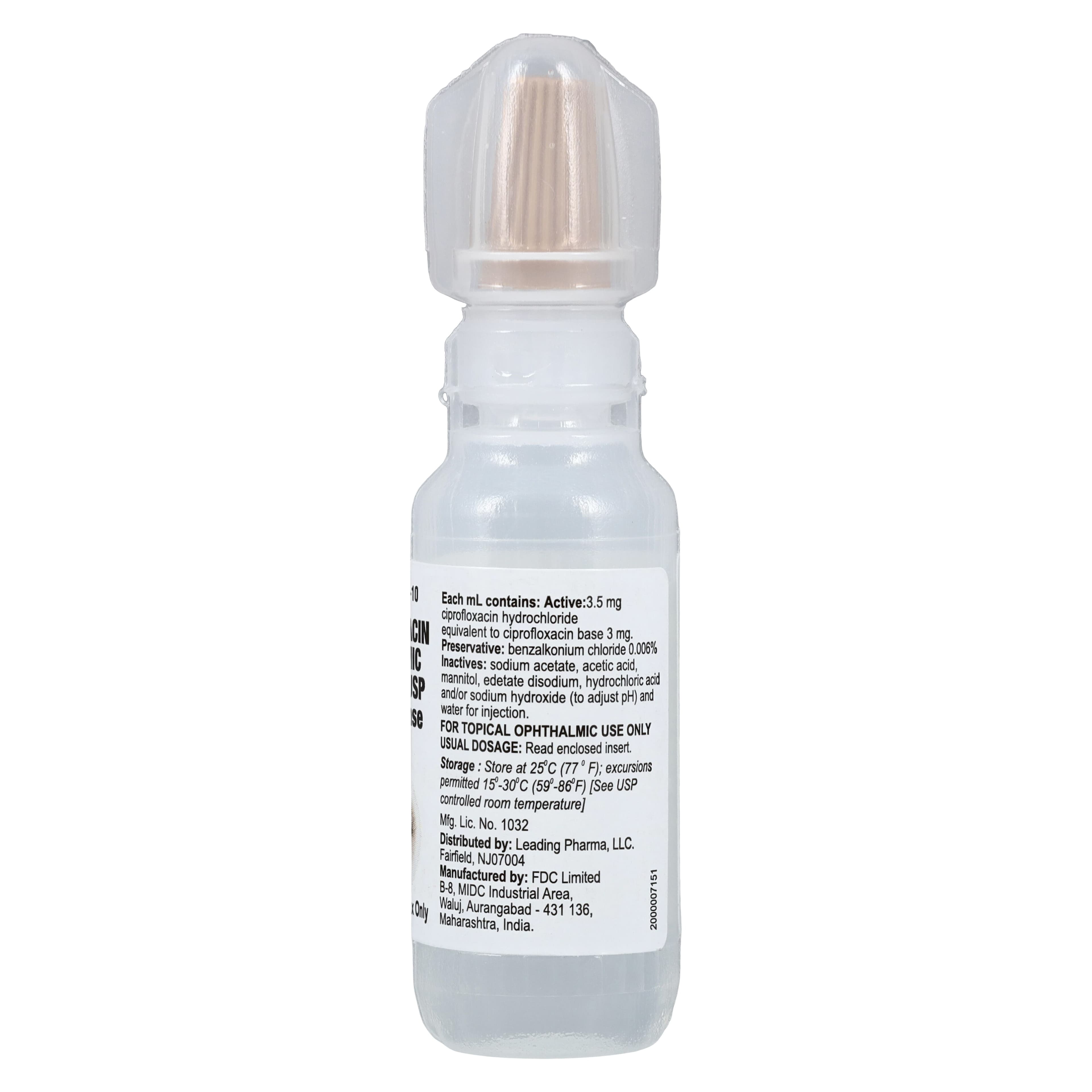 Ciprofloxacin HCl Ophthalmic Solution 0.3%, 10mL Bottle, Each thumbnail 3