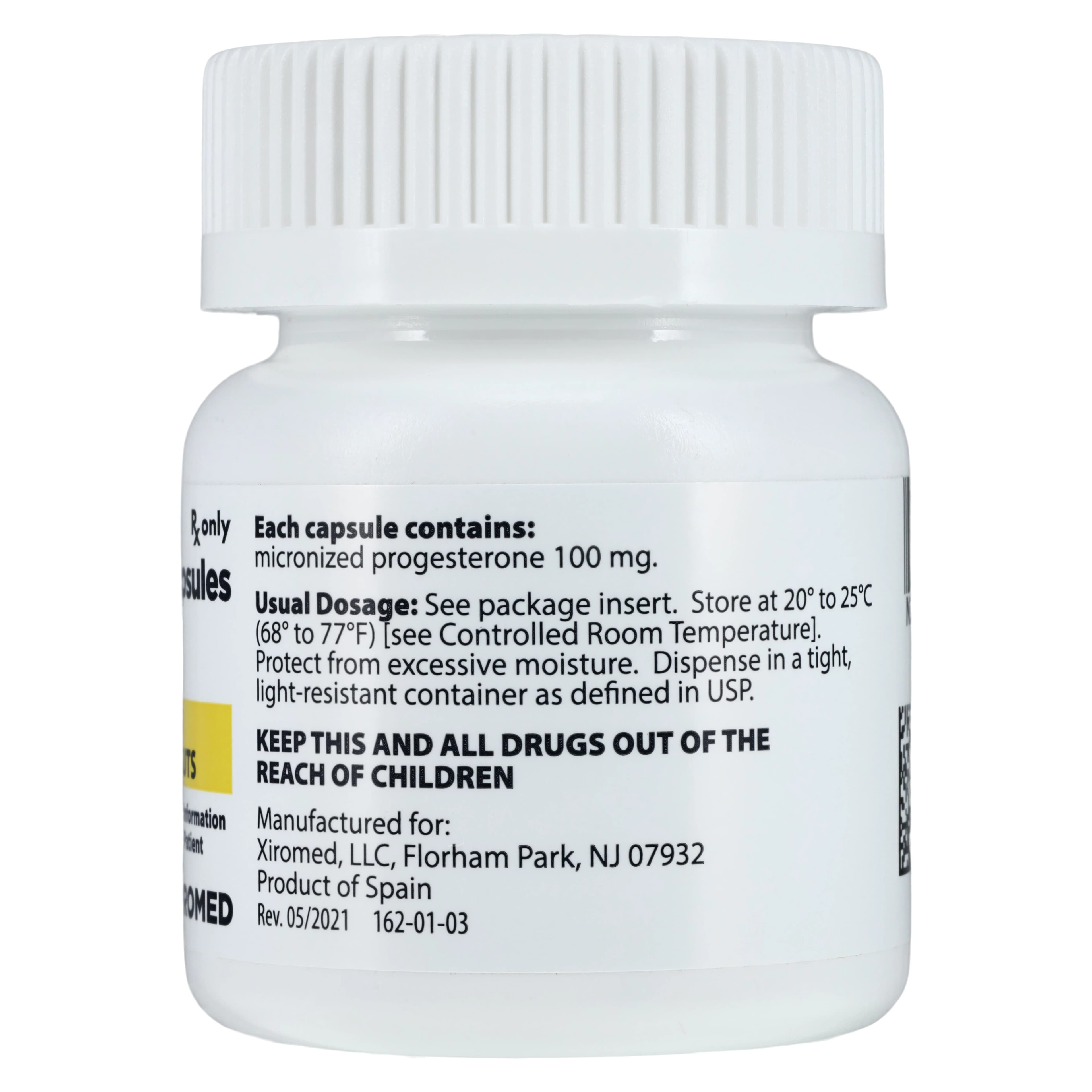 Progesterone Capsules 100mg, 100/Bottle, Xiromed thumbnail 2