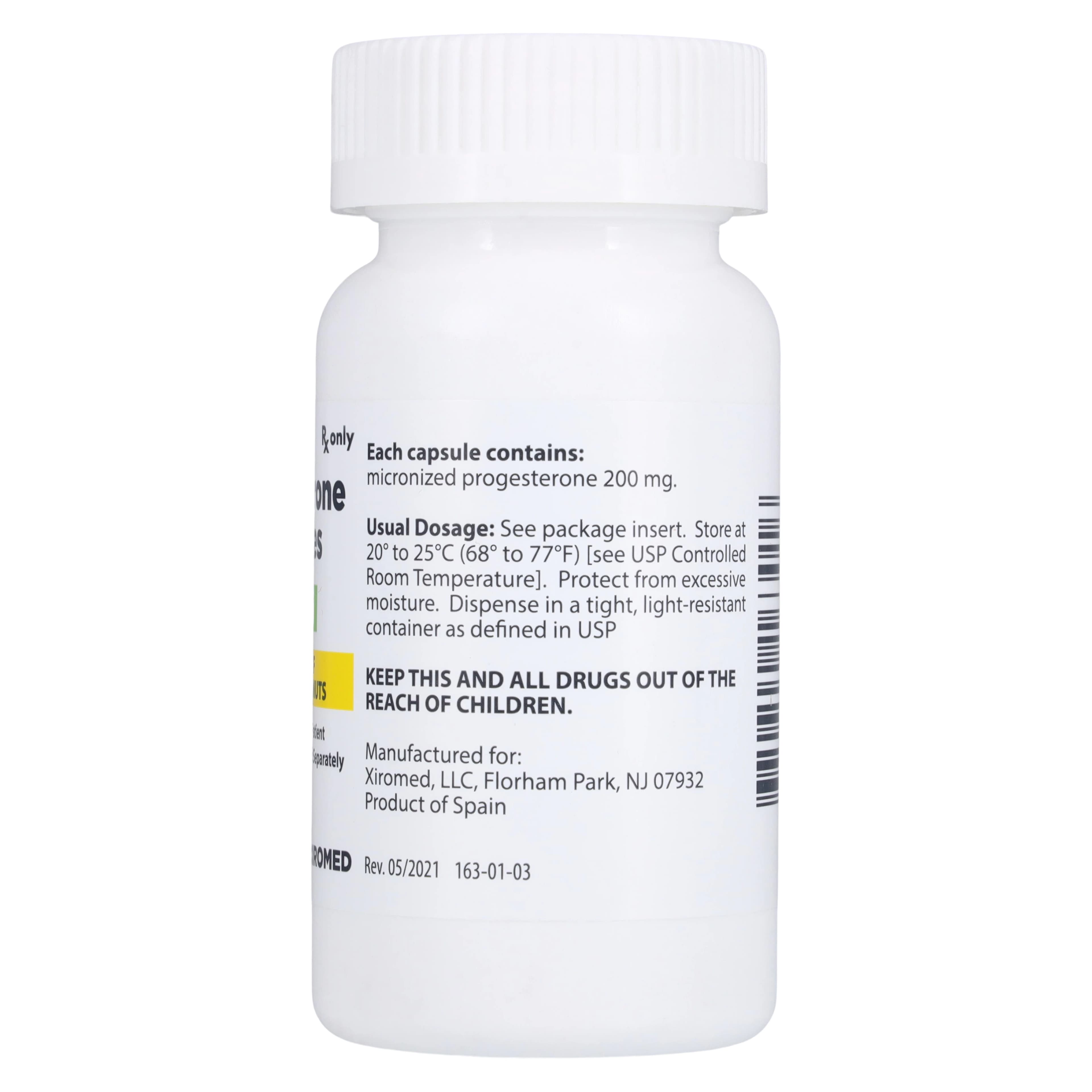 Progesterone Capsules 200mg, 100 Count Bottle (Xiromed) thumbnail 2