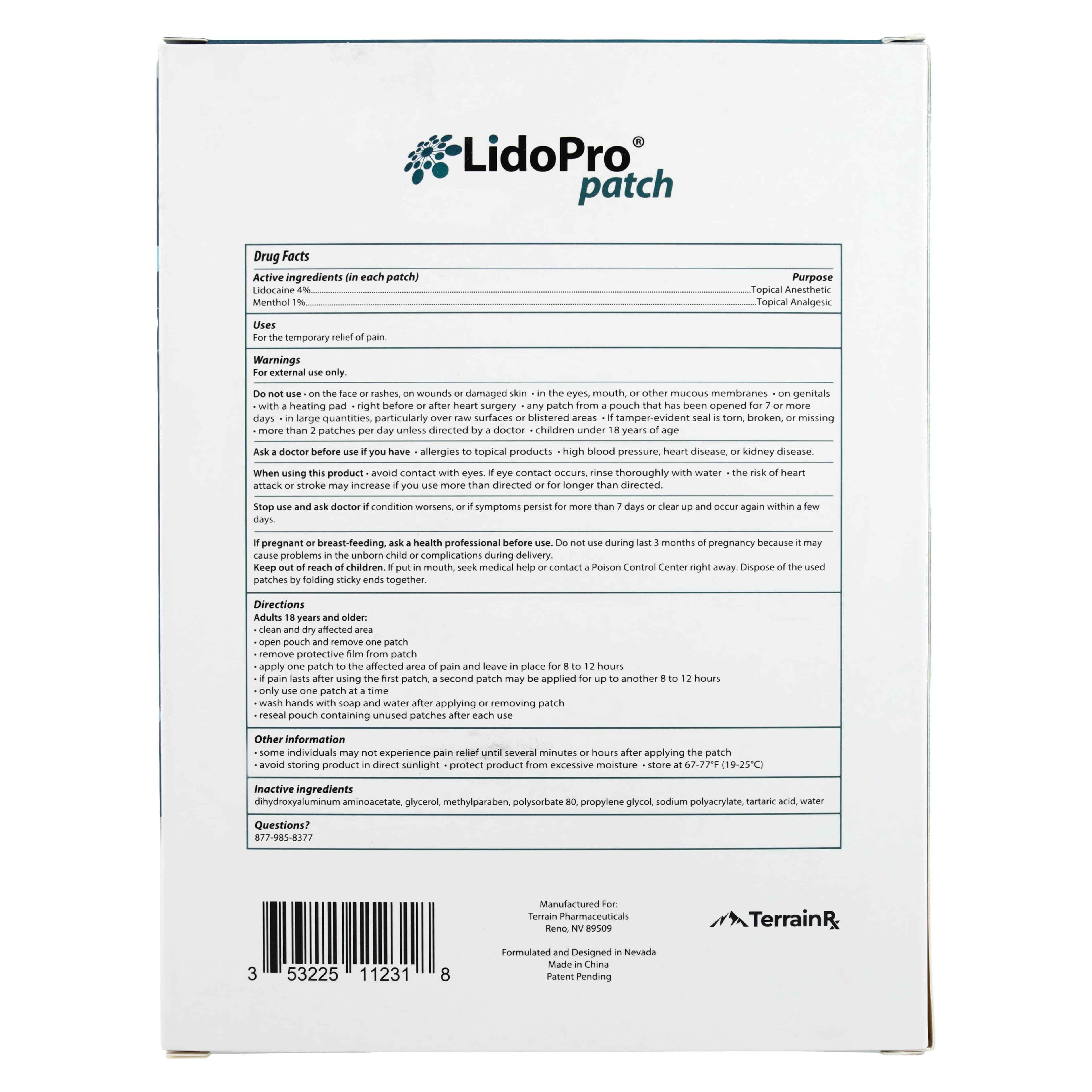 LidoPro Patch (Lidocaine 4% Medicated Patch), 15/Box thumbnail 3