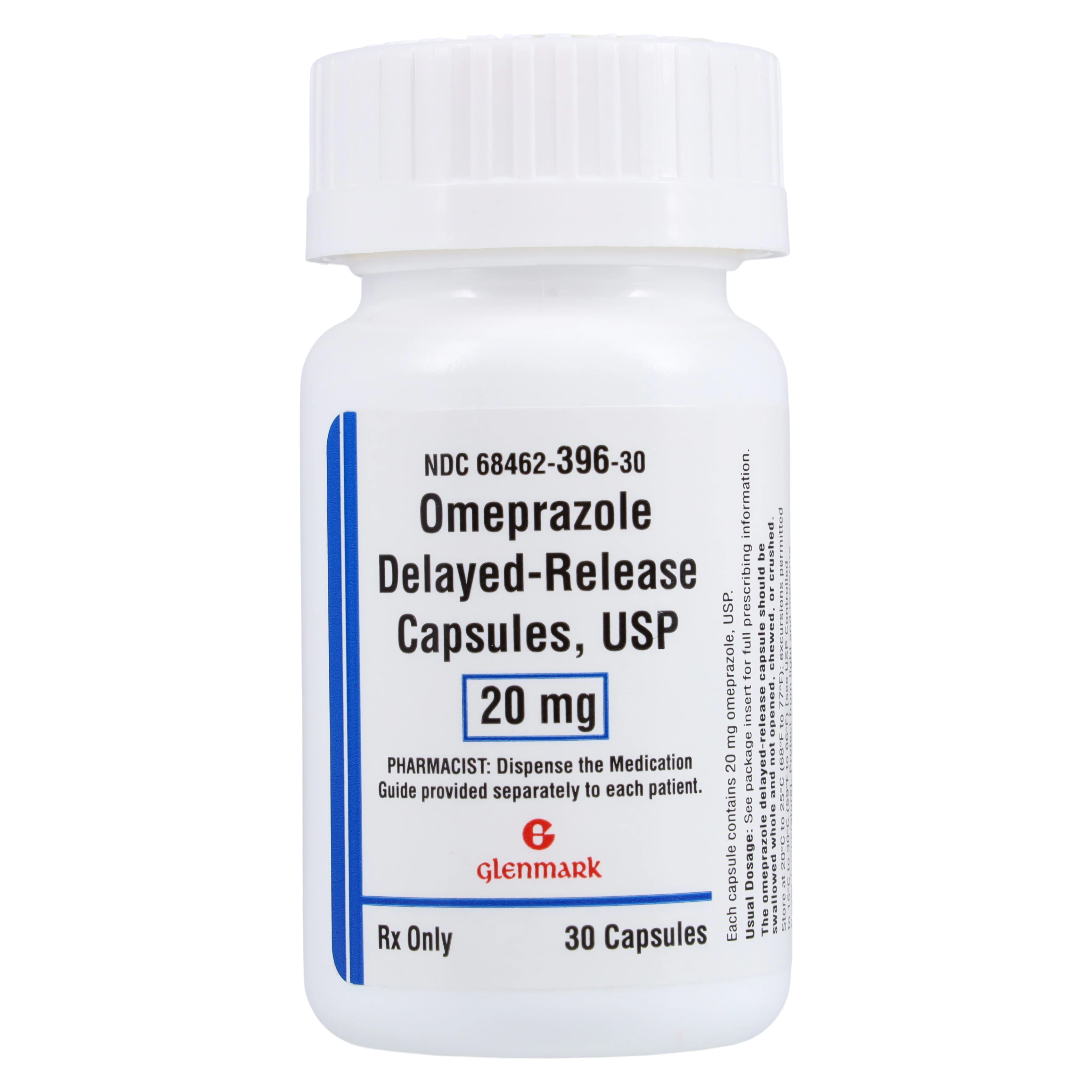 Omeprazole DR Capsules, 20mg, 30/Bottle, Glenmark Pharmaceuticals - Omeprazole DR Capsules - Image 1