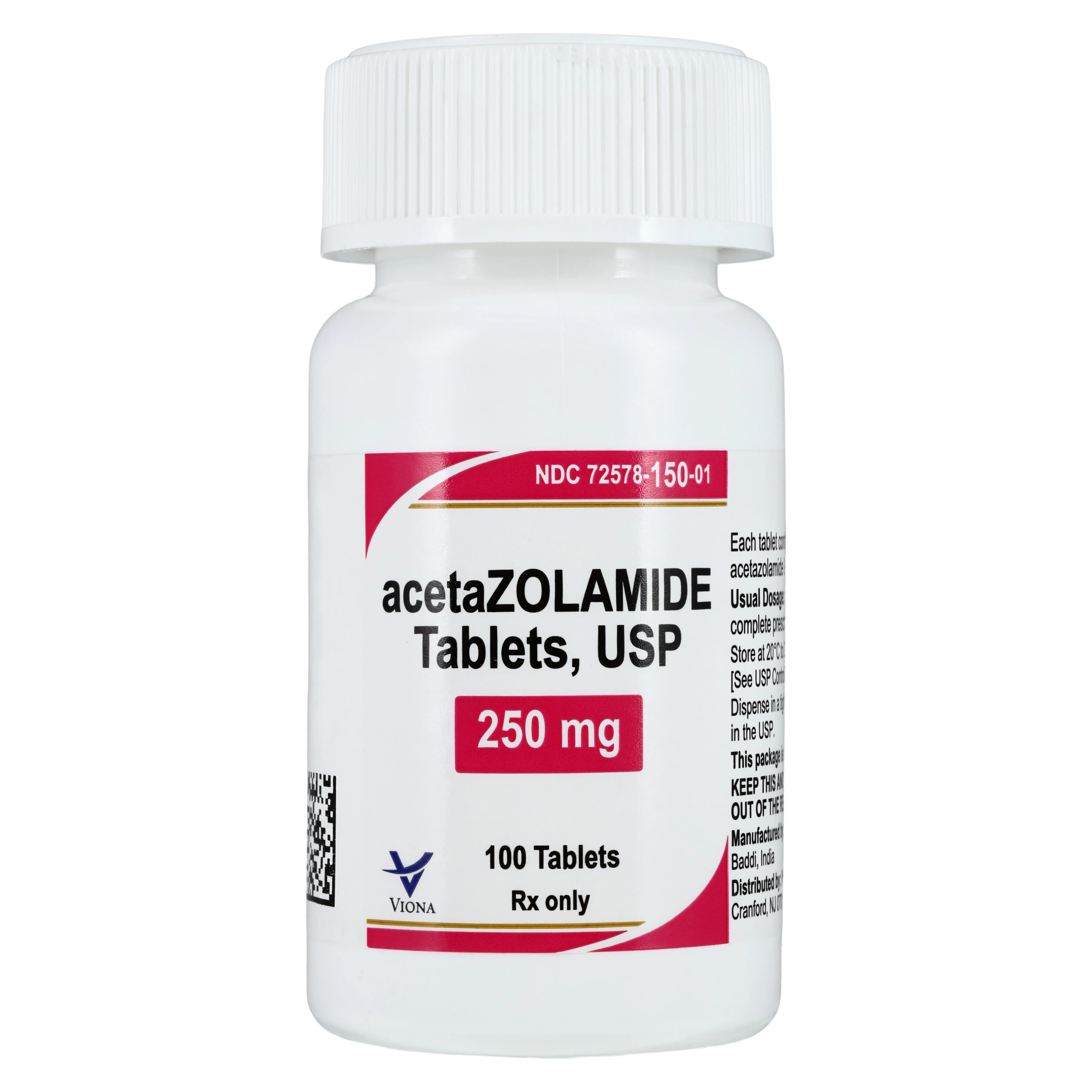 Acetazolamide Tablets, 250mg, 100/Bottle - Acetazolamide Tablets - Image 1