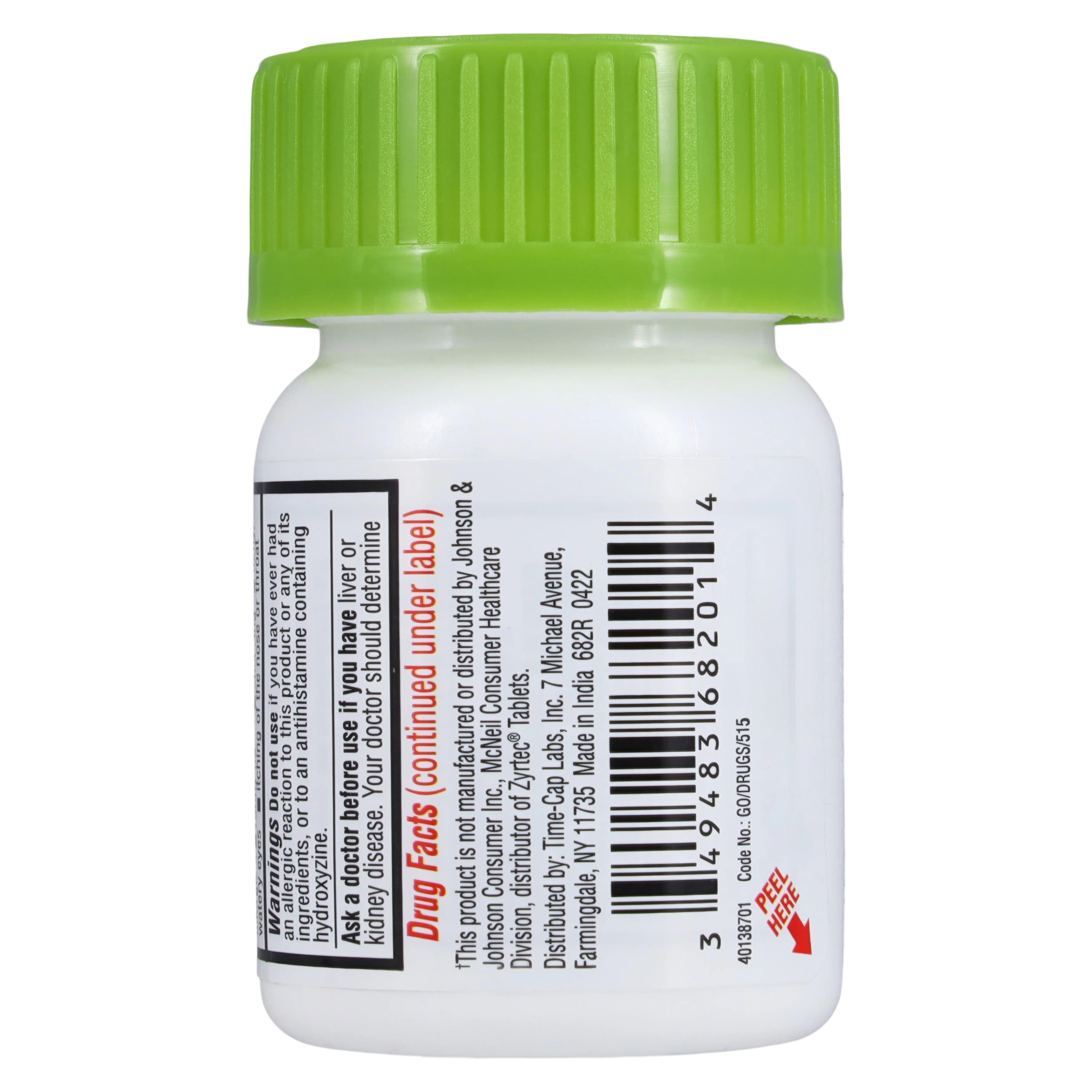 Cetirizine HCl Tablets 5mg, 100/Bottle, Time-Cap Labs Inc thumbnail 3