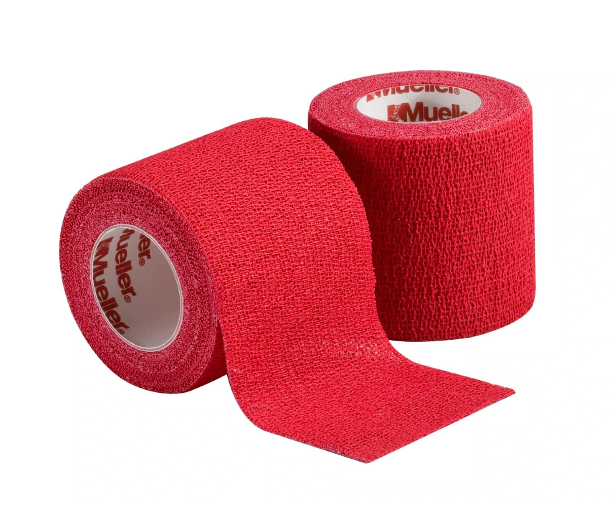 Mueller Sports Medicine Sports Wrap, Elastic/Non-Woven, 2 in x 6 yd, Red, 12/Case - Wrap Sports Mueller Red - Image 1