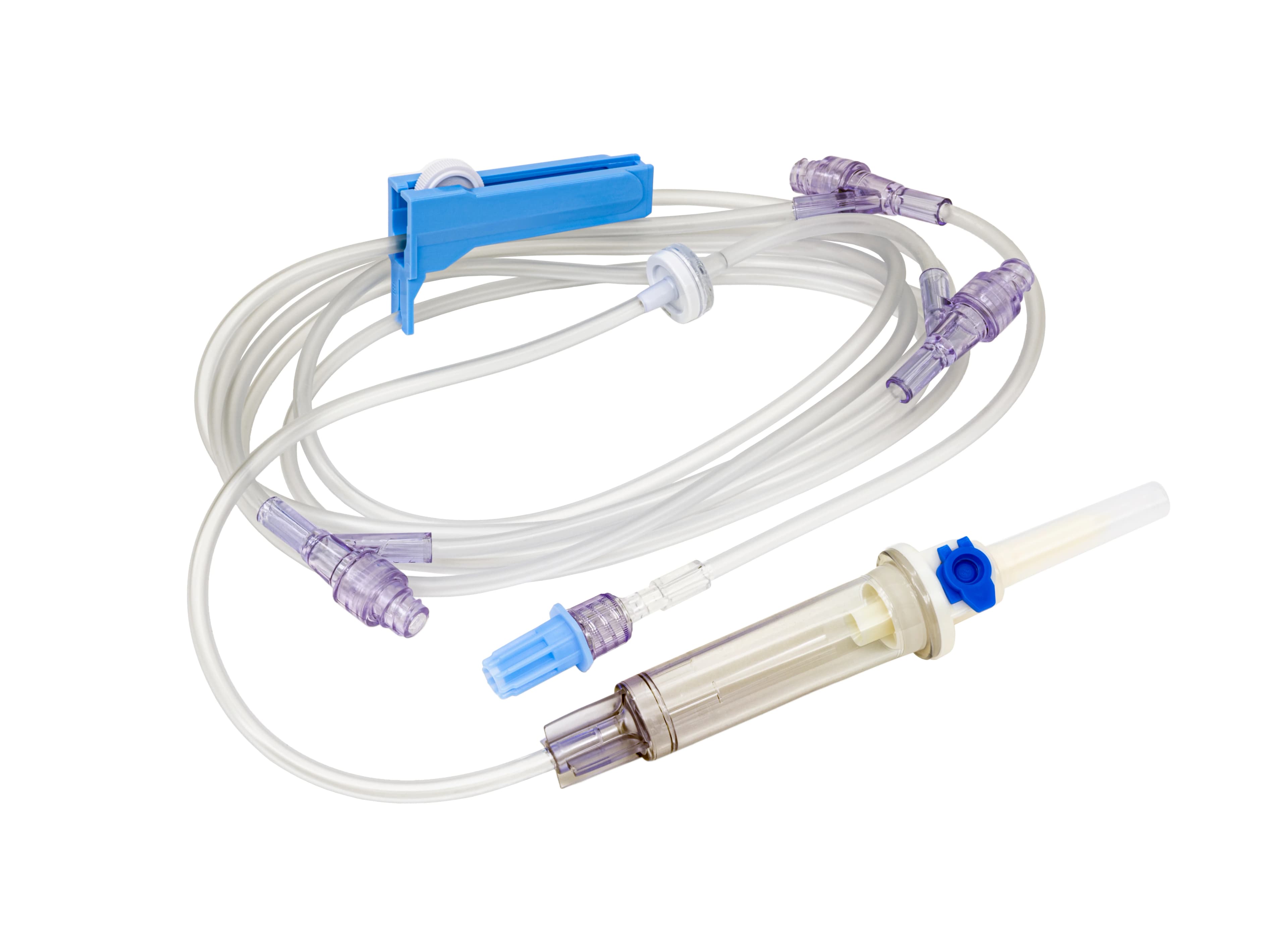 Baxter IV Admin Set Quick Stay QS 2Y, Gravity, 96", 2 Needle-Free Ports, 1 Luer Connector, Sterile, Latex-Free, 48/Case - IV Admin Set Quick Stay QS 2Y - Image 1