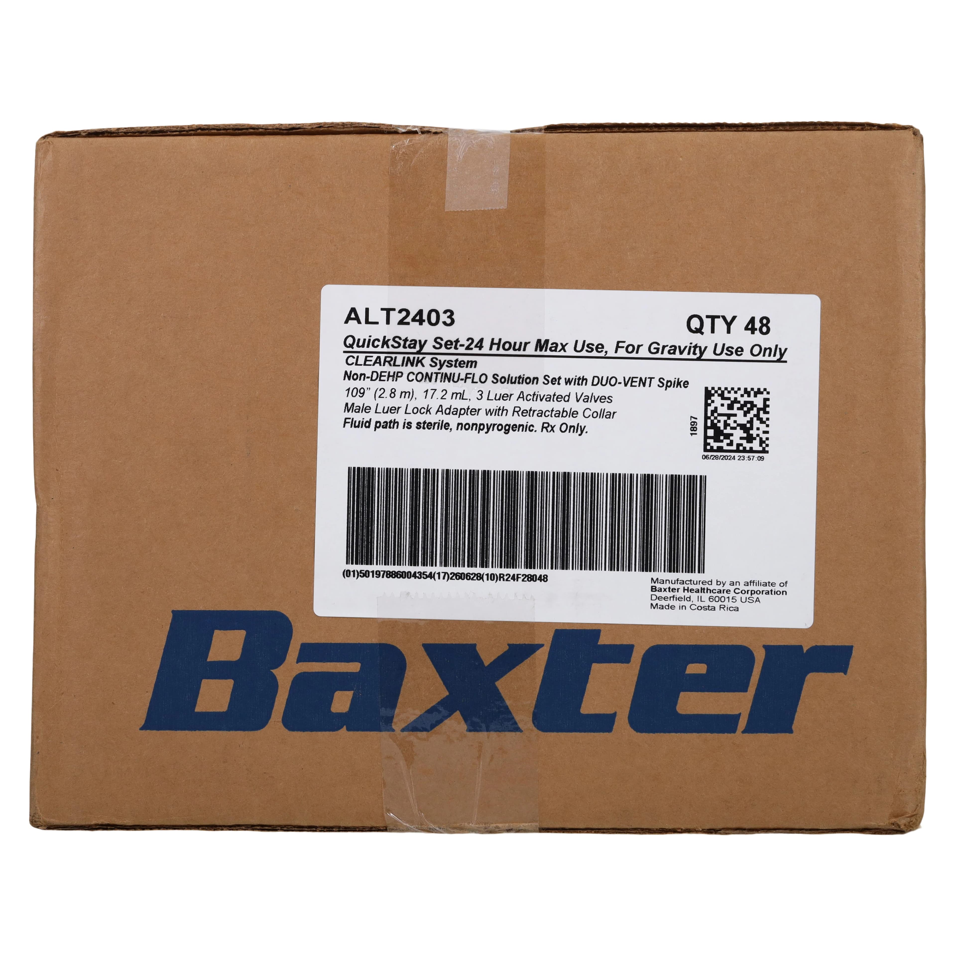 Baxter IV Administration Set, Gravity, 109" Tubing, 3 Ports, Latex-Free, 48/Case thumbnail 4