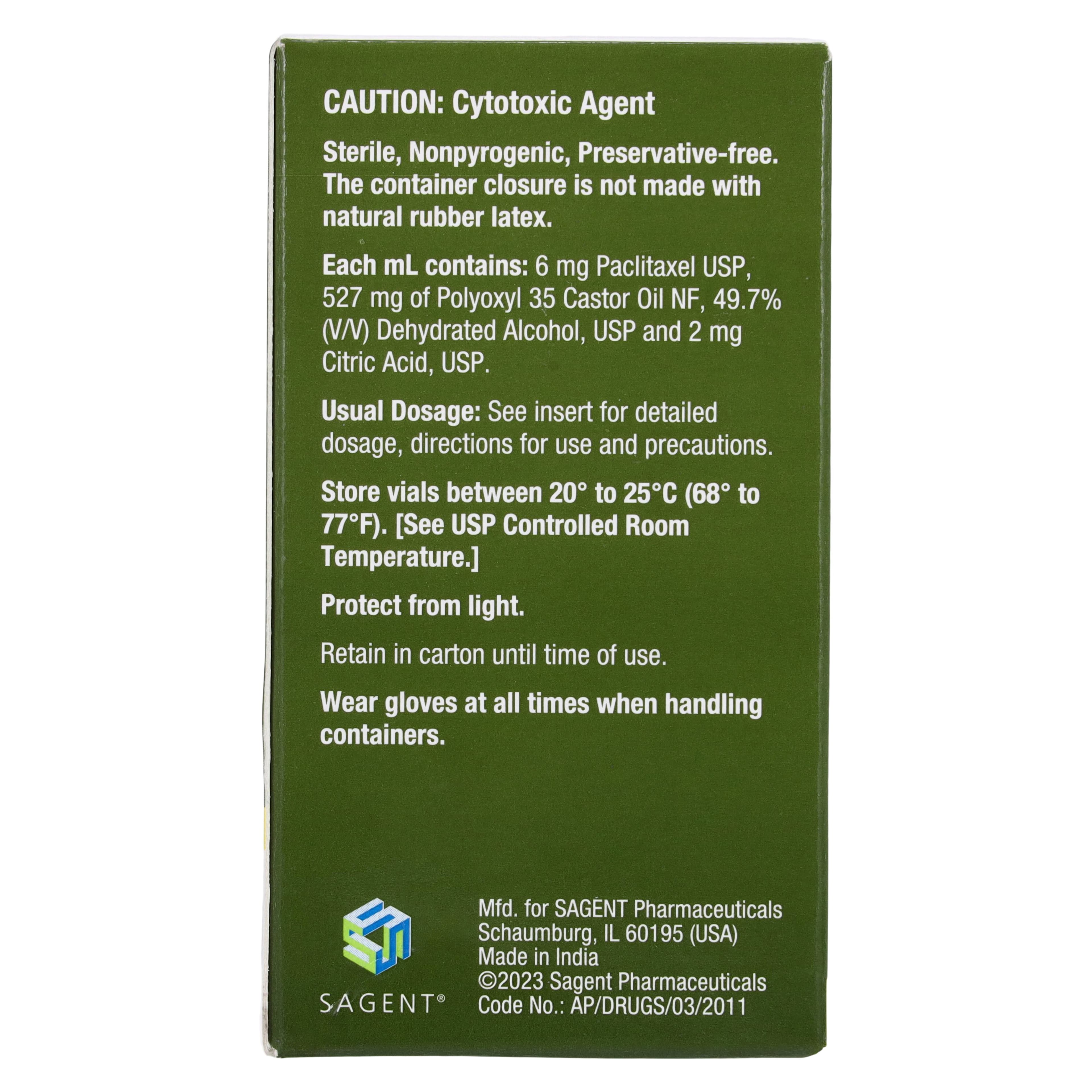Paclitaxel Injection 6 mg/mL, Multi-Dose Vial, 50 mL, Sagent Pharmaceuticals thumbnail 5