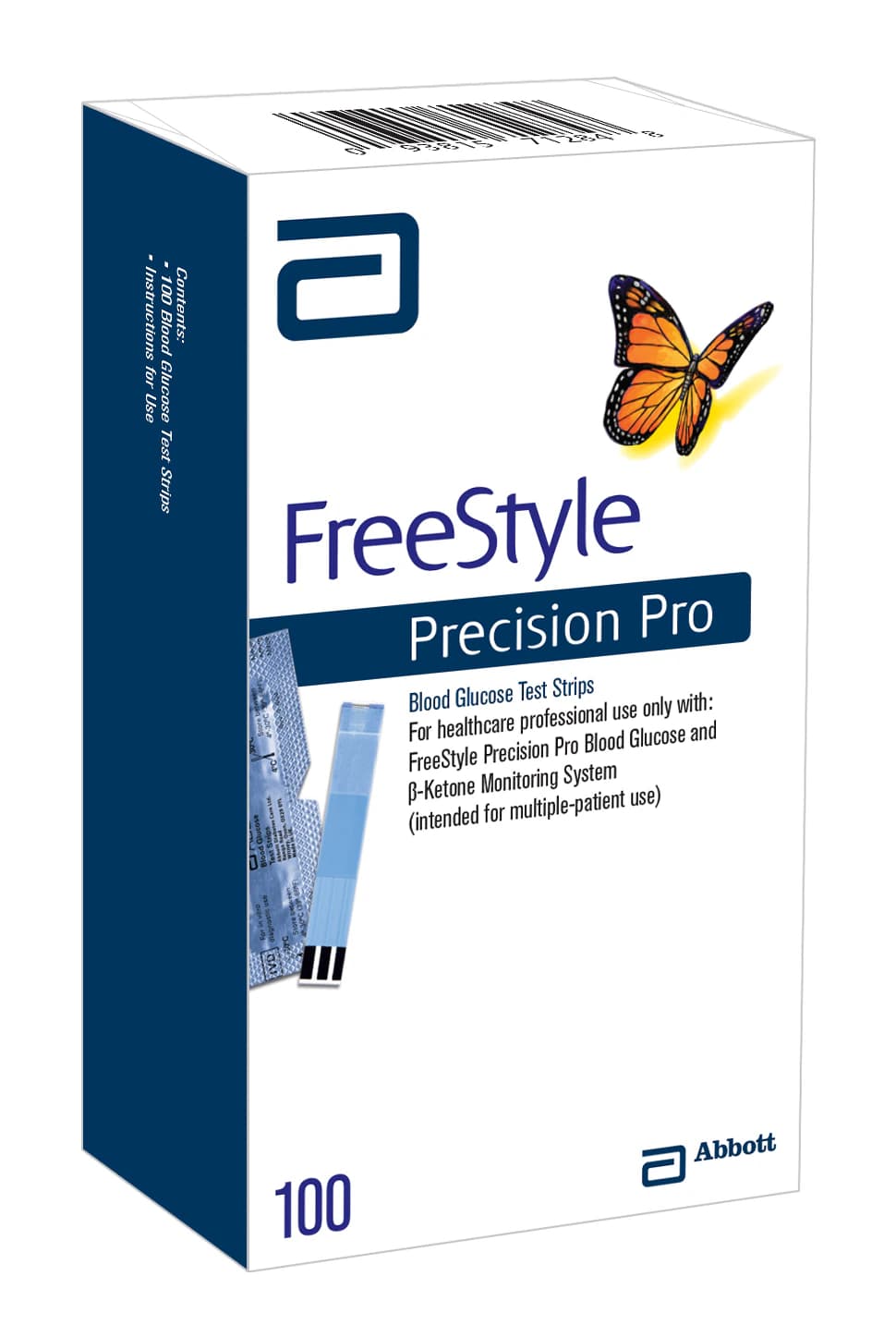 FreeStyle Precision Pro Blood Glucose Test Strips, 100/Box - Test Strips Blood Glucose Prec - Image 1