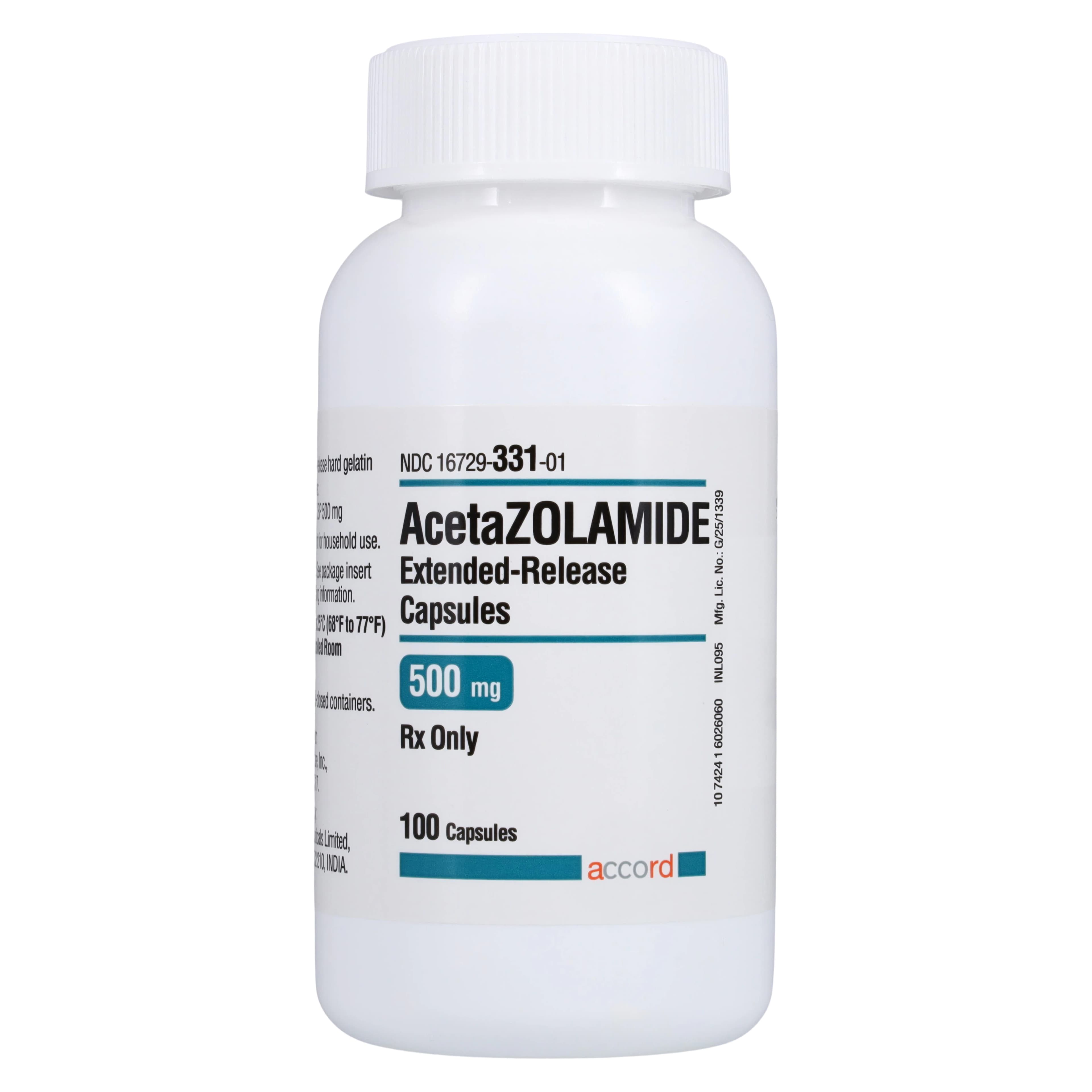 Acetazolamide Extended-Release Capsules, 500 mg, 100/Bottle (Accord Healthcare) - Acetazolamide ER Capsules - Image 1