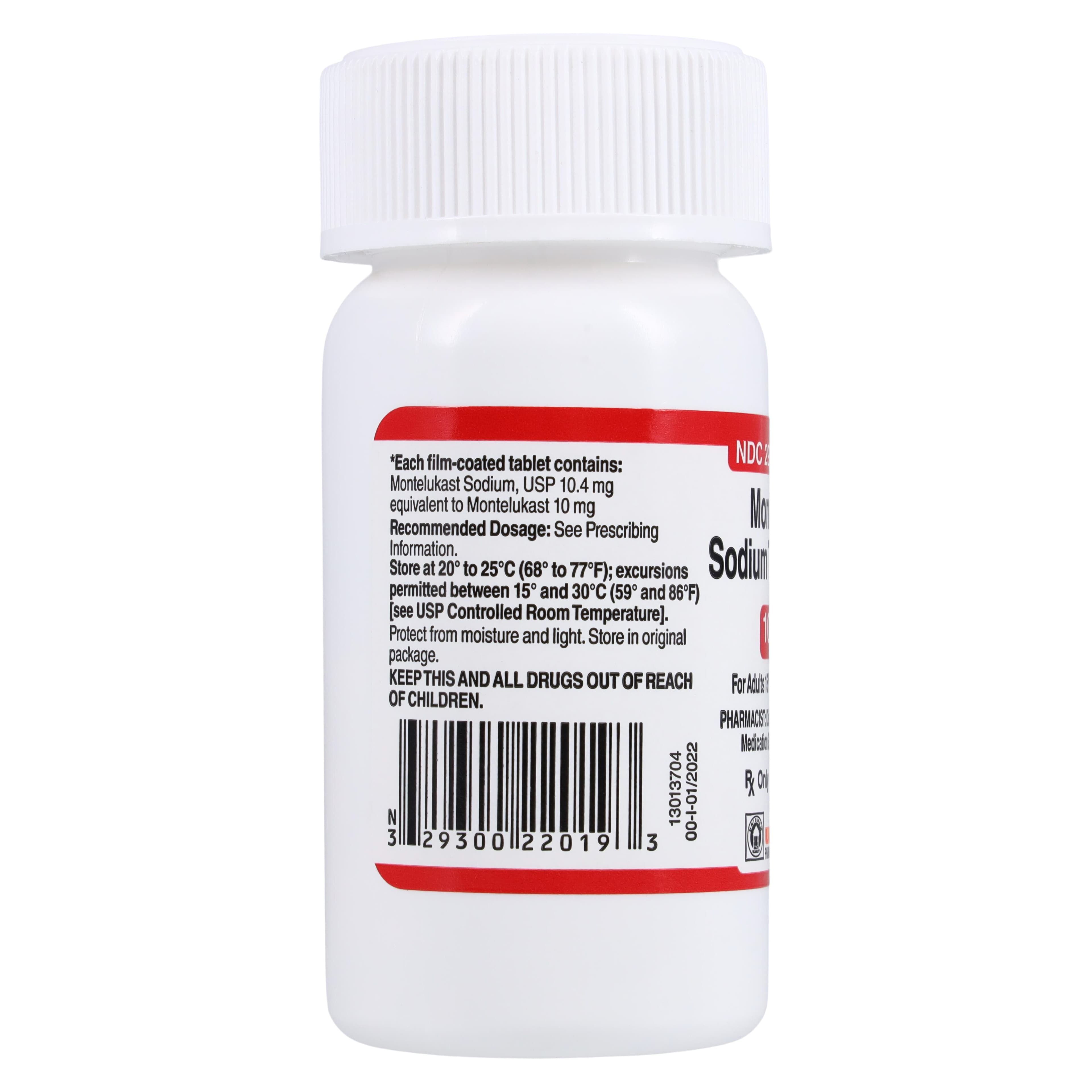 Montelukast Sodium Tablets, 10mg, 90/Bottle, Unichem Pharmaceuticals thumbnail 2