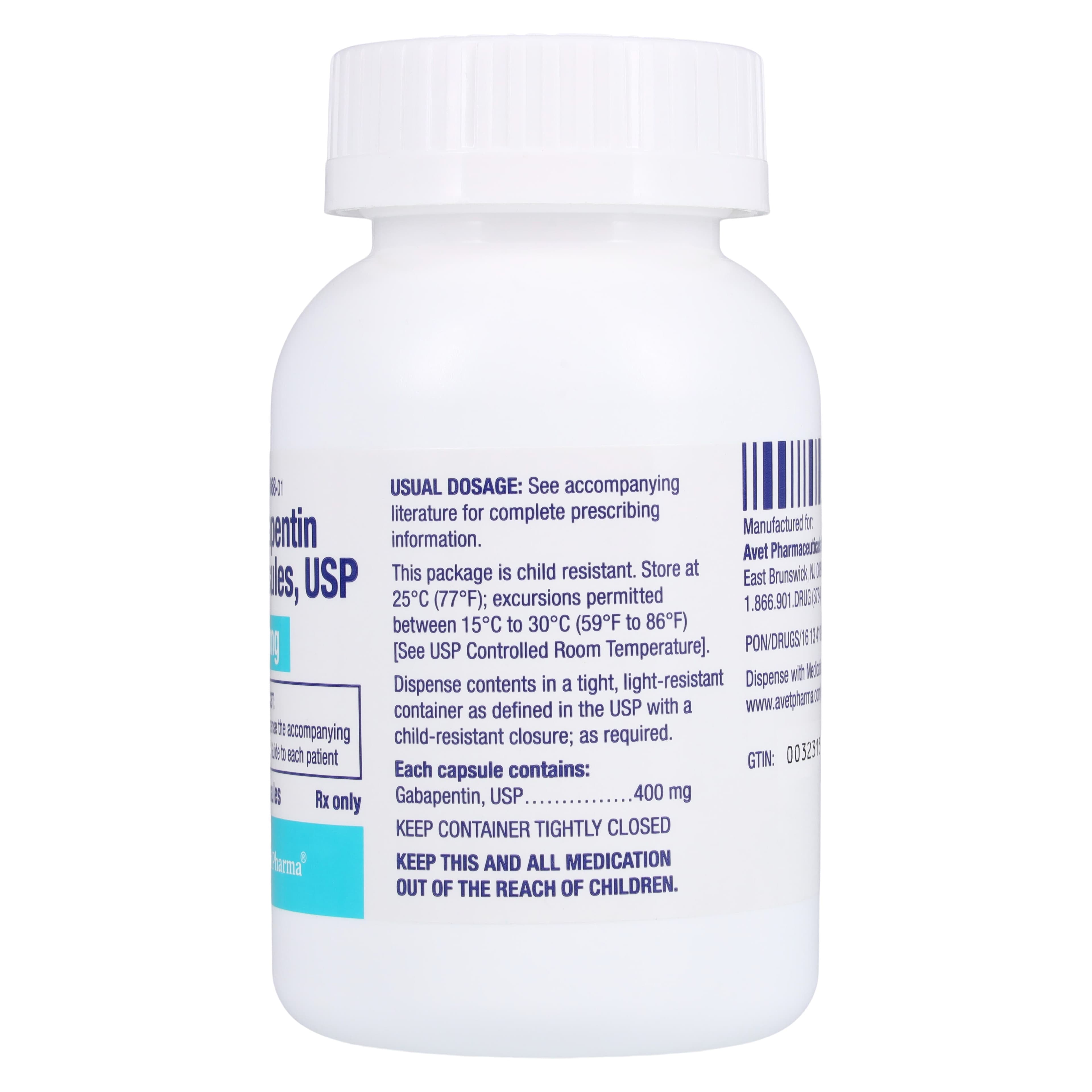 Gabapentin Capsules, 400mg, 100/Bottle, Heritage Pharmaceuticals thumbnail 2