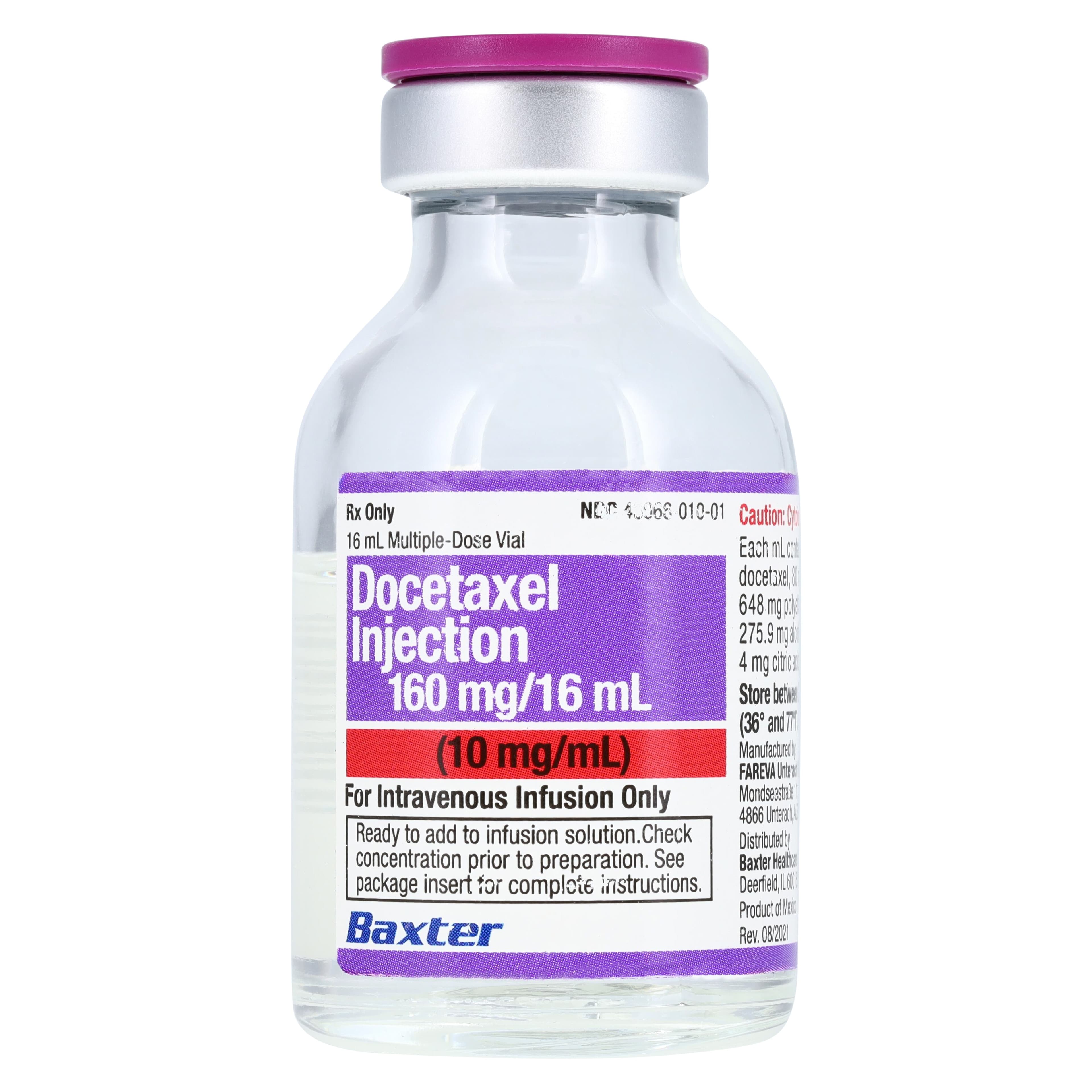 Docetaxel Injection 10mg/mL, MDV 16mL, Baxter, 01KWC87QD2E47ZYWGX17KGFG47 thumbnail 2