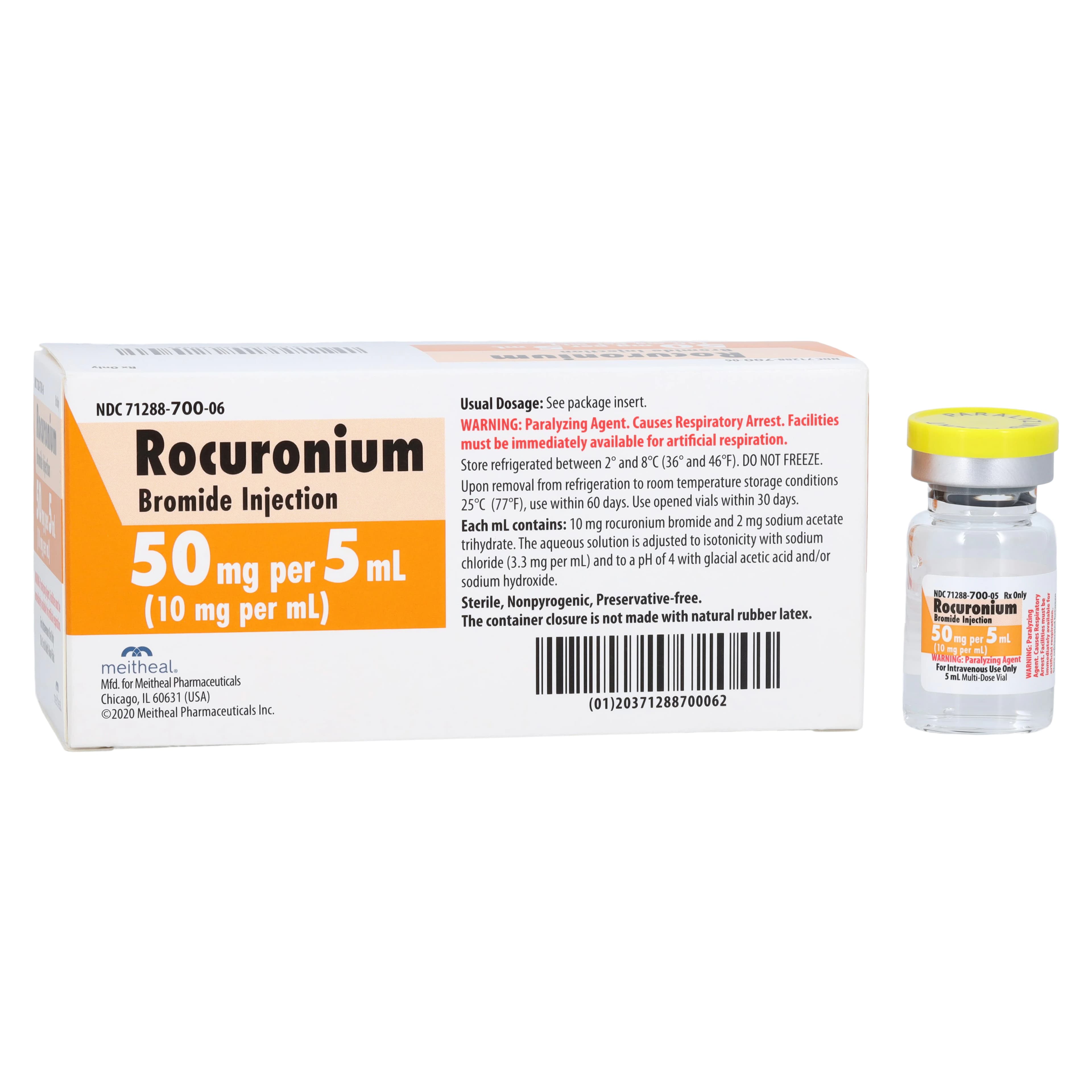 Rocuronium Bromide Injection, 10mg/mL, MDV, 5mL Vial, 10/Package - Rocuronium Bromide Inj MDV 5mL - Image 1