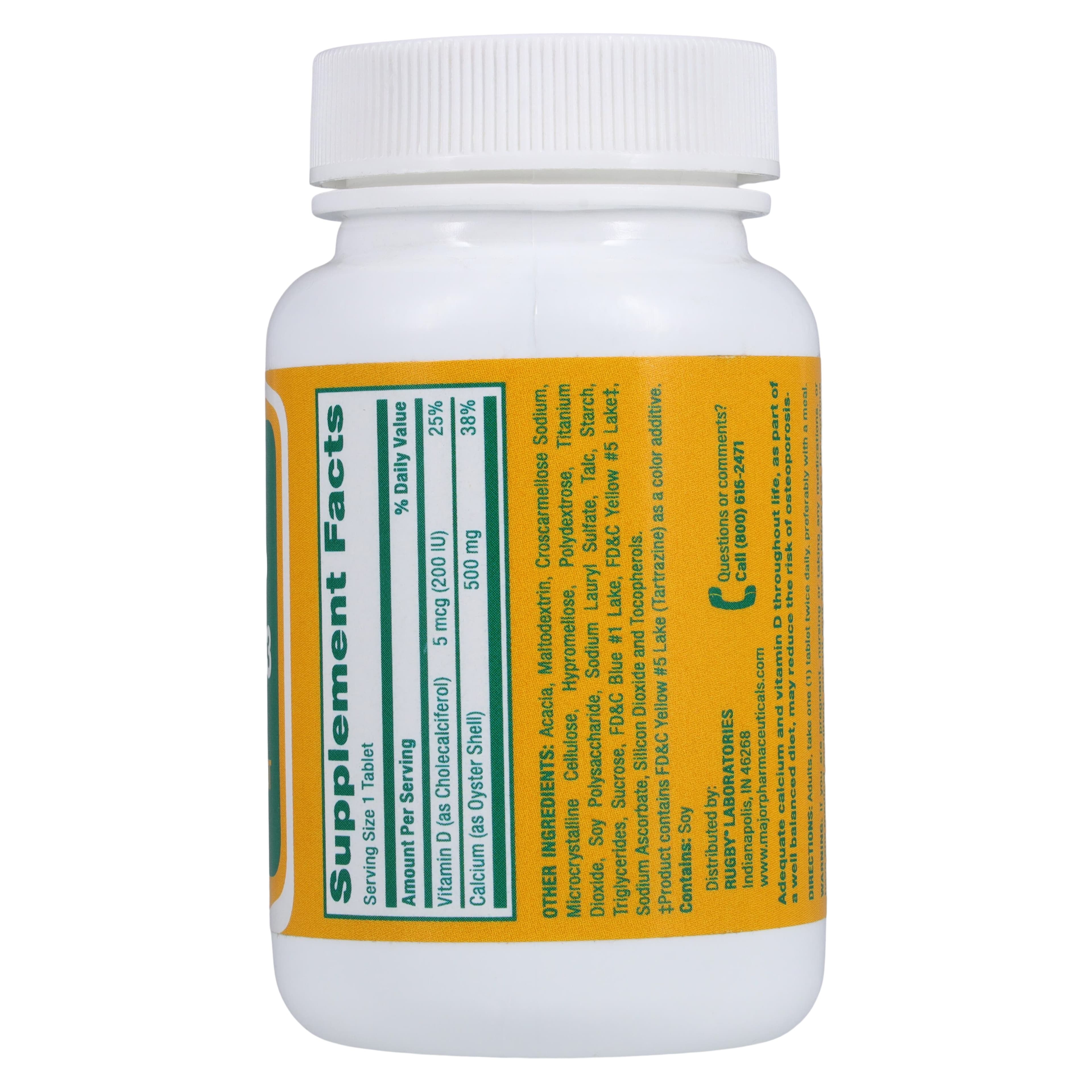 Oyster Shell Calcium + D Tablets, 500mg/200IU, 60/Bottle thumbnail 2