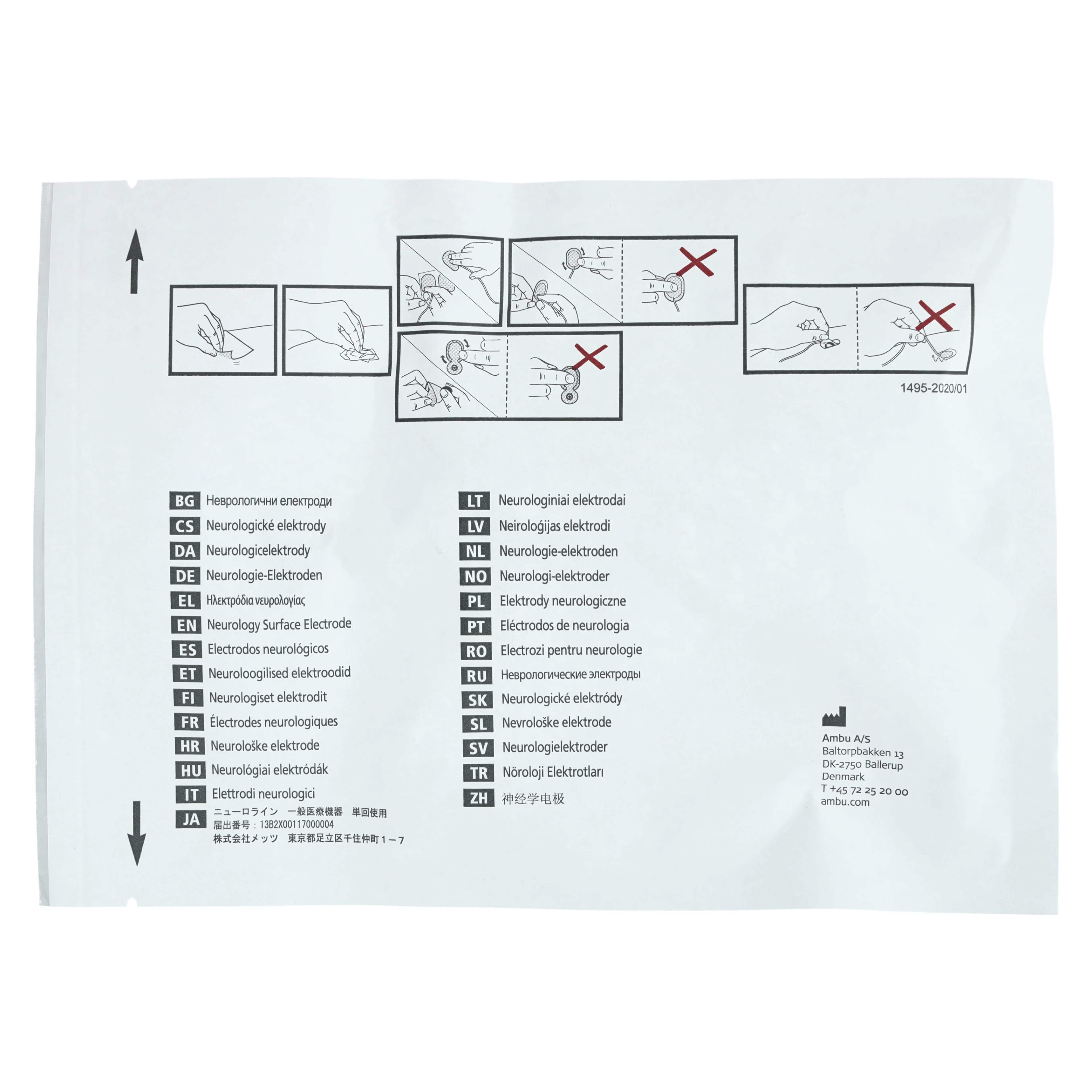 Ambu Neuroline ECG Electrode, Solid Gel, 30x22mm, Ag/AgCl, Disposable, 120/Box thumbnail 2