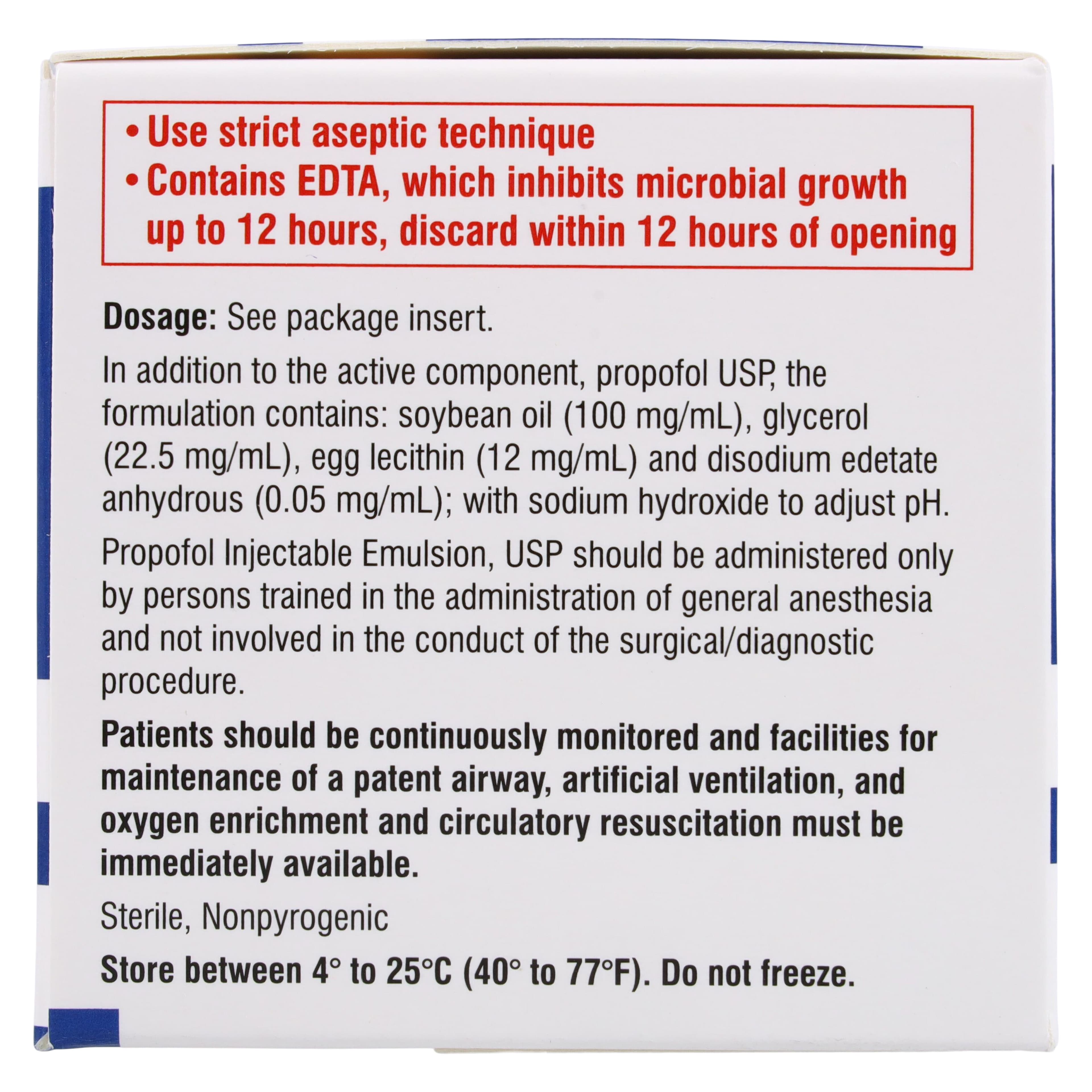 Propofol Injectable Emulsion, USP 200 mg/20 ml (10 mg/ml), Single Dose Vial, 10/Package, 01KEZKNNHZC2R2MATJNJMNEFDP thumbnail 6
