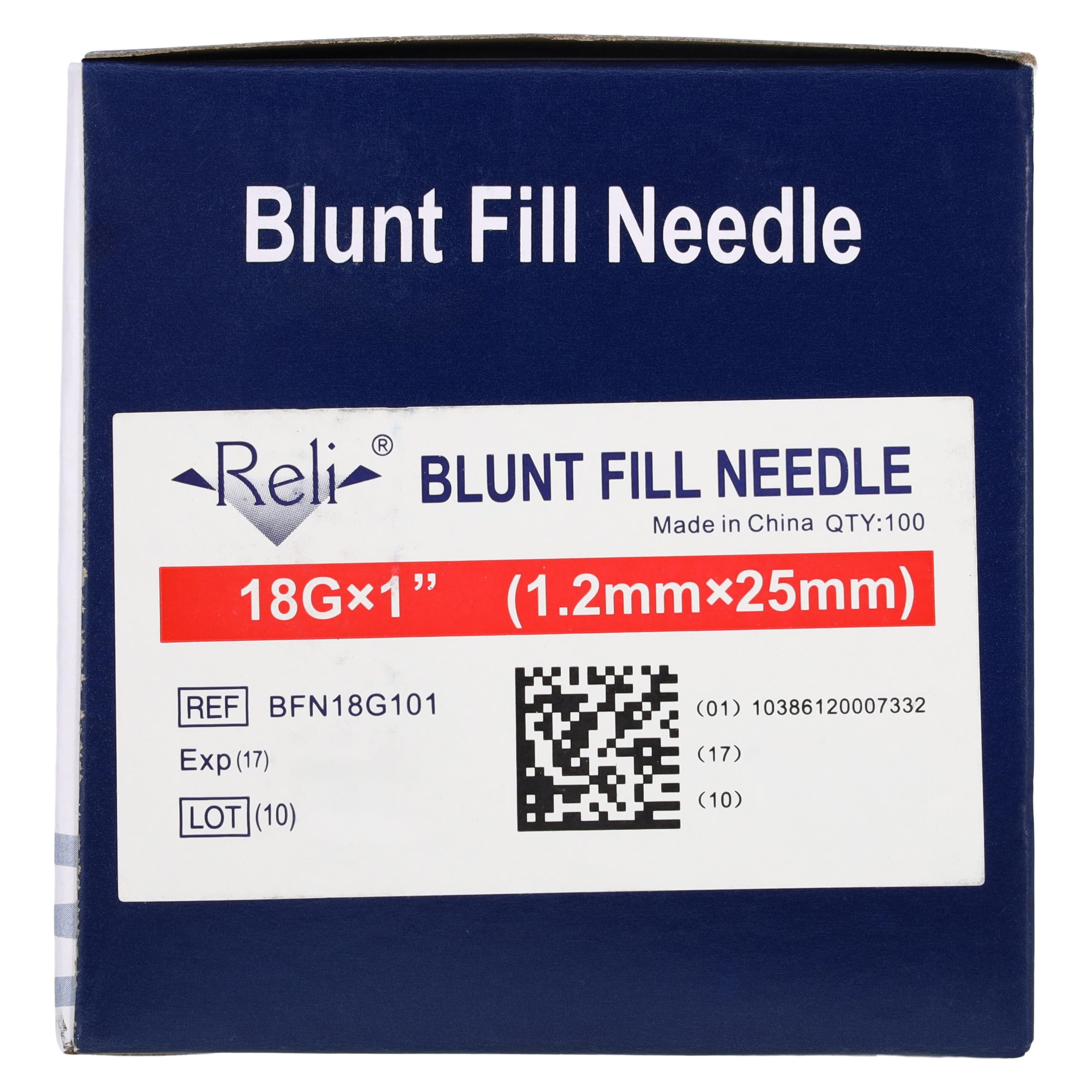 Reli Needle Blunt Fill, 18G x 1", Sterile, Single-Use, Non-Safety, 100/Bx, BFN18G101 thumbnail 6