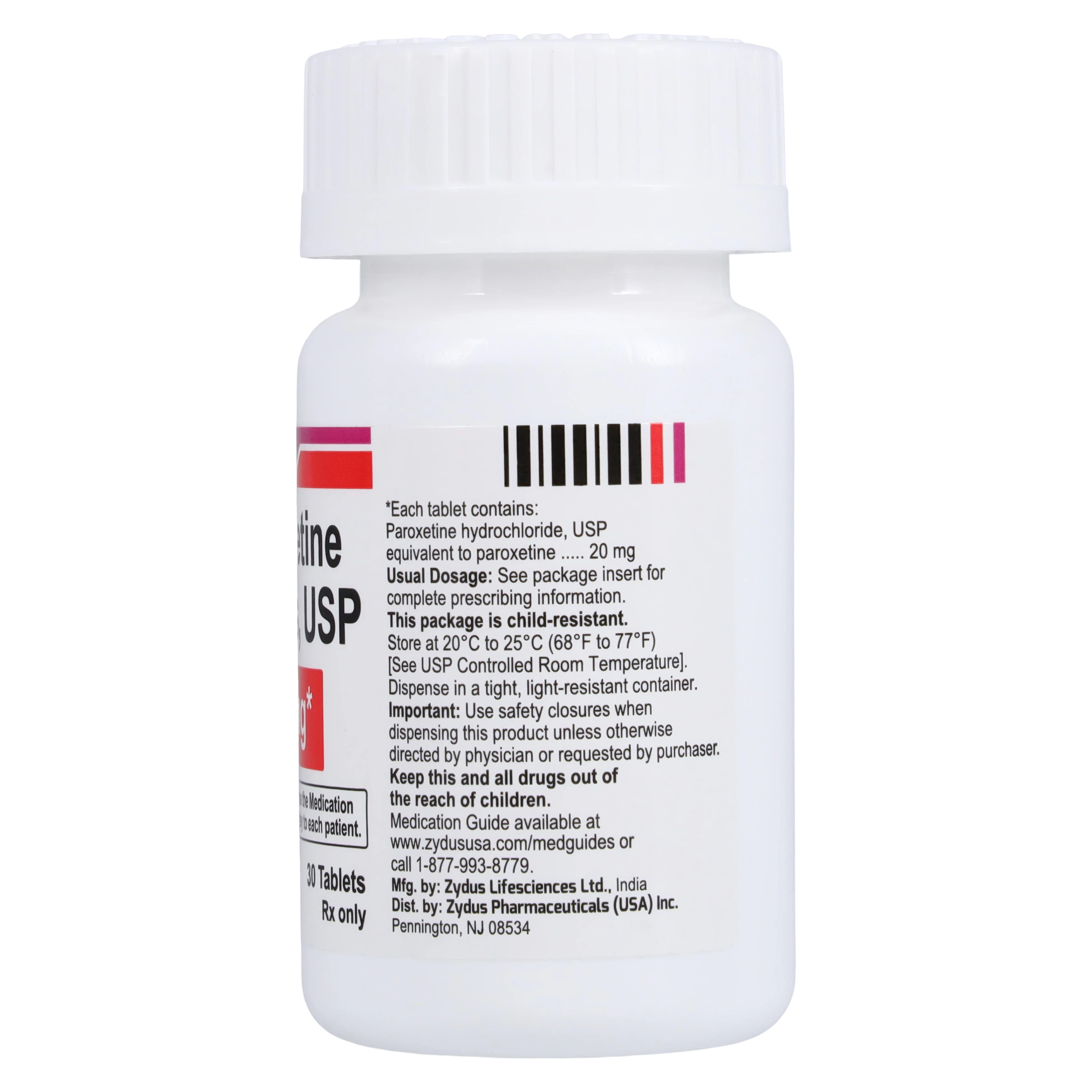 Paroxetine HCl Tablets, 20mg, 30/Bottle, Zydus Pharmaceuticals thumbnail 2