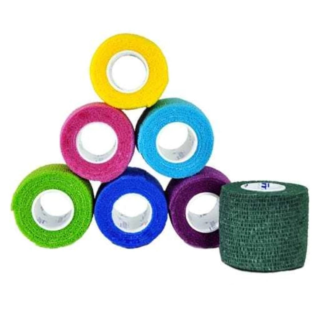 Tempo Medical Co-Ease Cohesive Bandage, Elastic, 1" x 5 yd, Assorted Colors, Non-Sterile, 60/Box - Bandage CoEase LF NS Asstd - Image 1