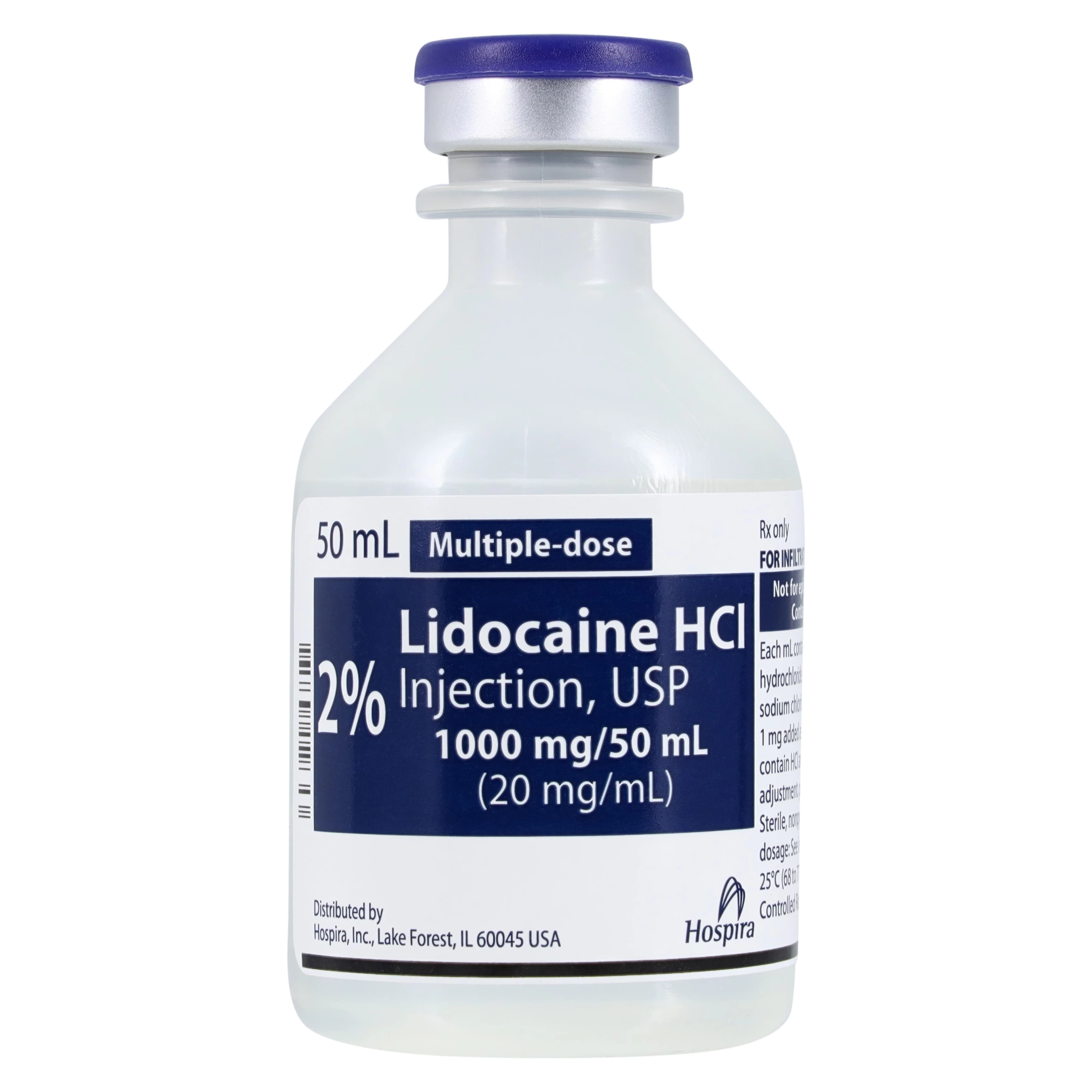 Lidocaine HCl Injection 2% MDV 50mL, 25/Package (Pfizer Injectables) thumbnail 2