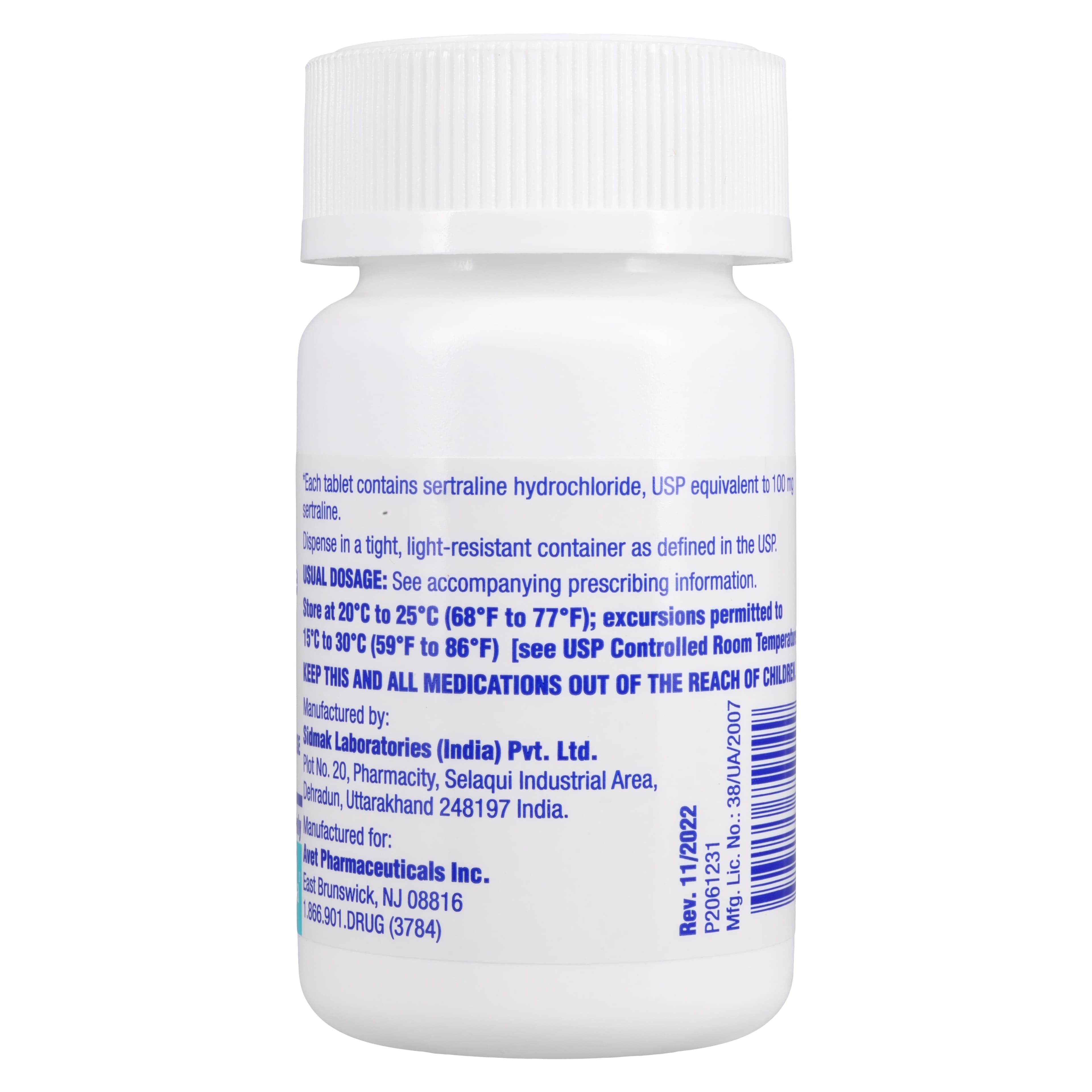 Sertraline HCl Tablets, 100mg, 90/Bottle, Heritage Pharmaceuticals thumbnail 2