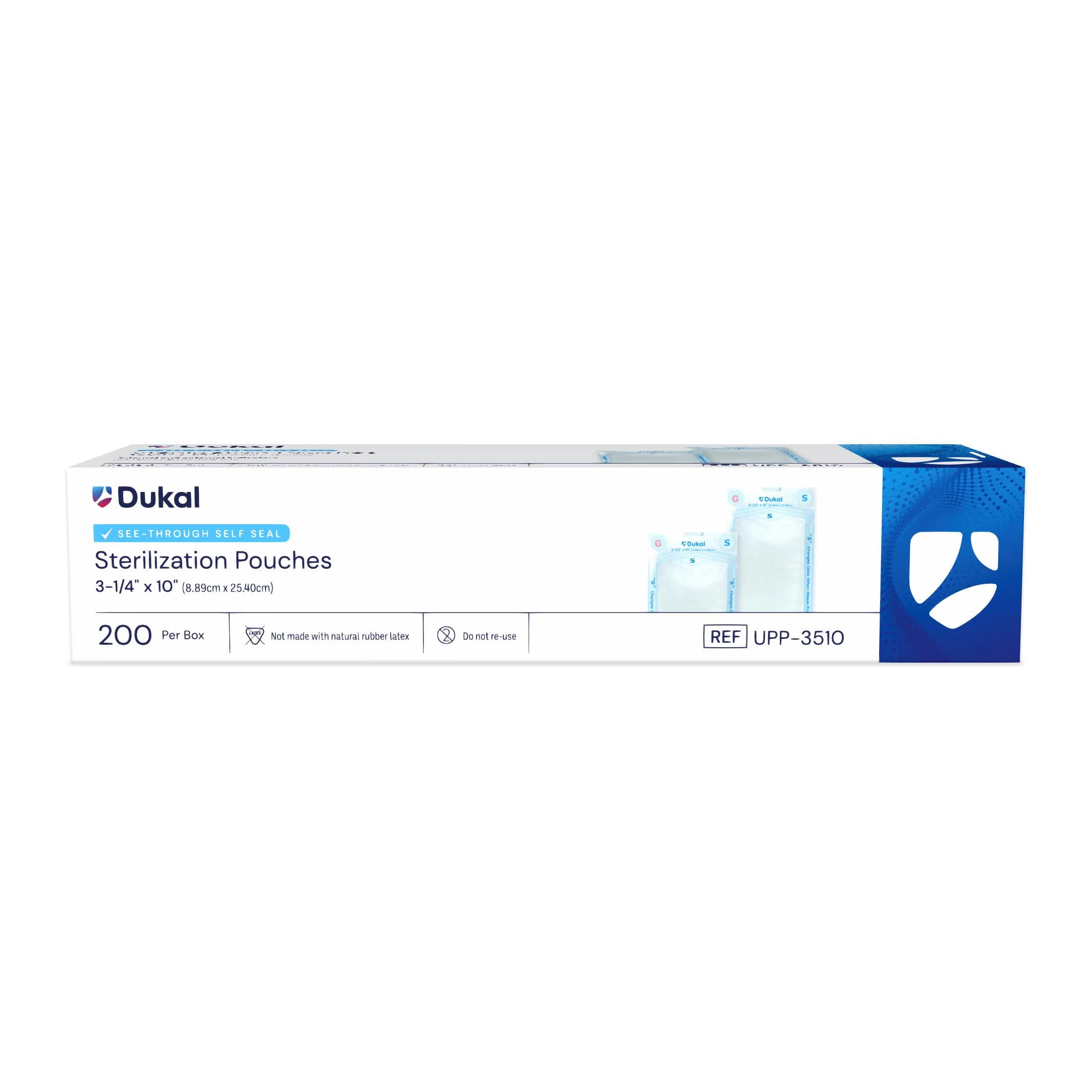 Dukal UniPack Self-Sealing Sterilization Pouches, 3.5" x 10", Blue Tint, 200/Box thumbnail 3