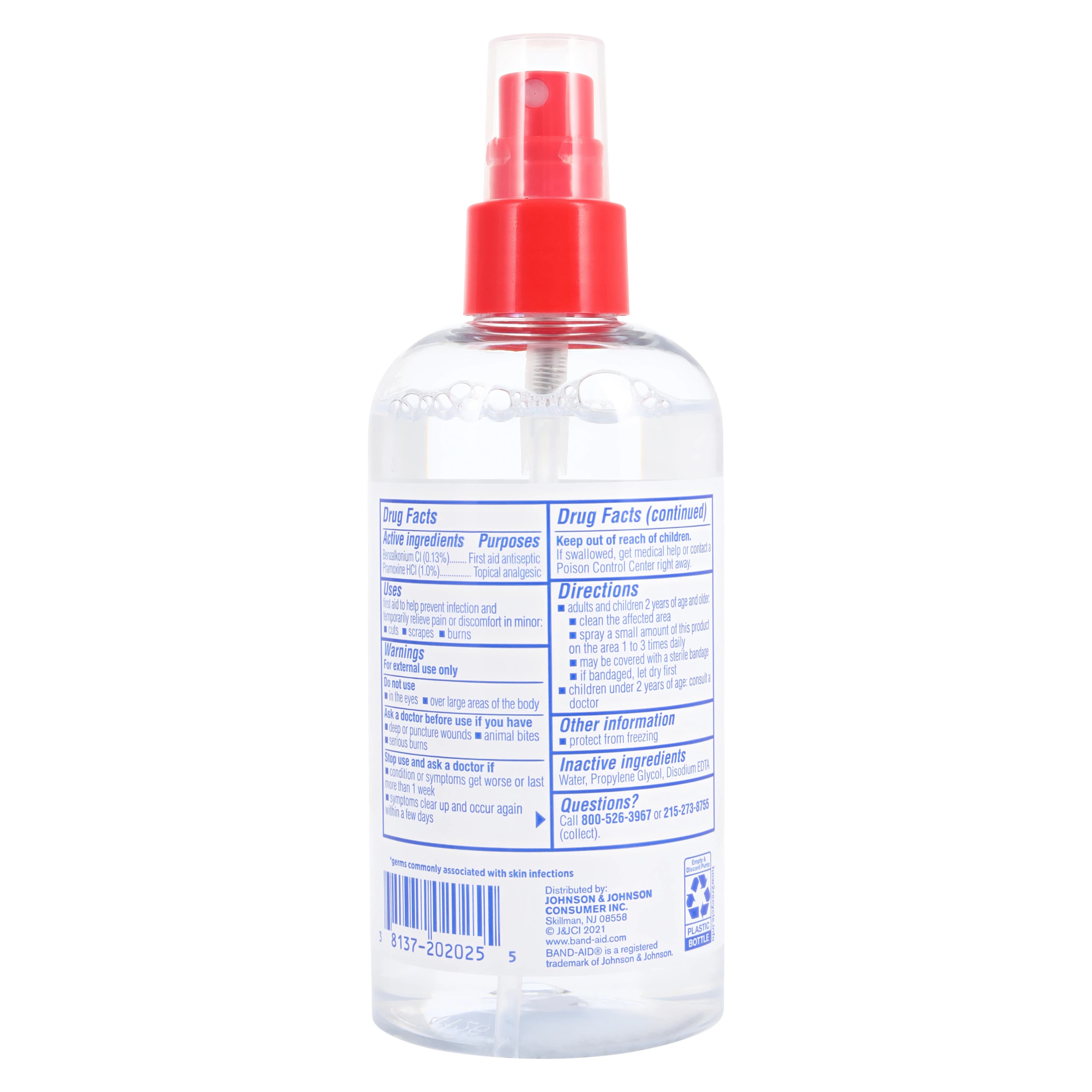 Band-Aid Max Pain Relief Antiseptic/Cleanser Spray, 8 oz Bottle thumbnail 2