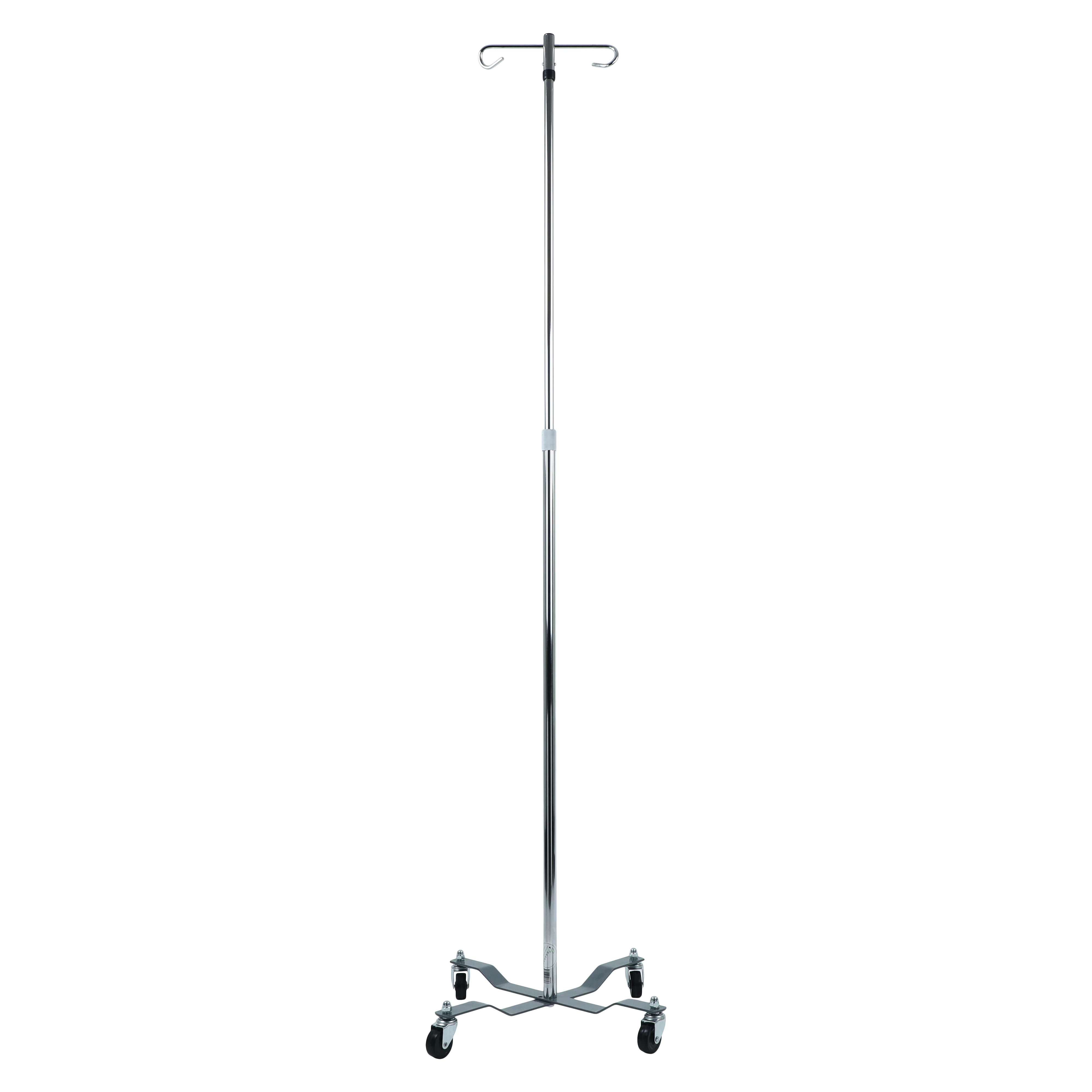 IV Stand 2 Hook Top 4 Wheels, Adjustable Height 47-85", Brandt Industries thumbnail 2