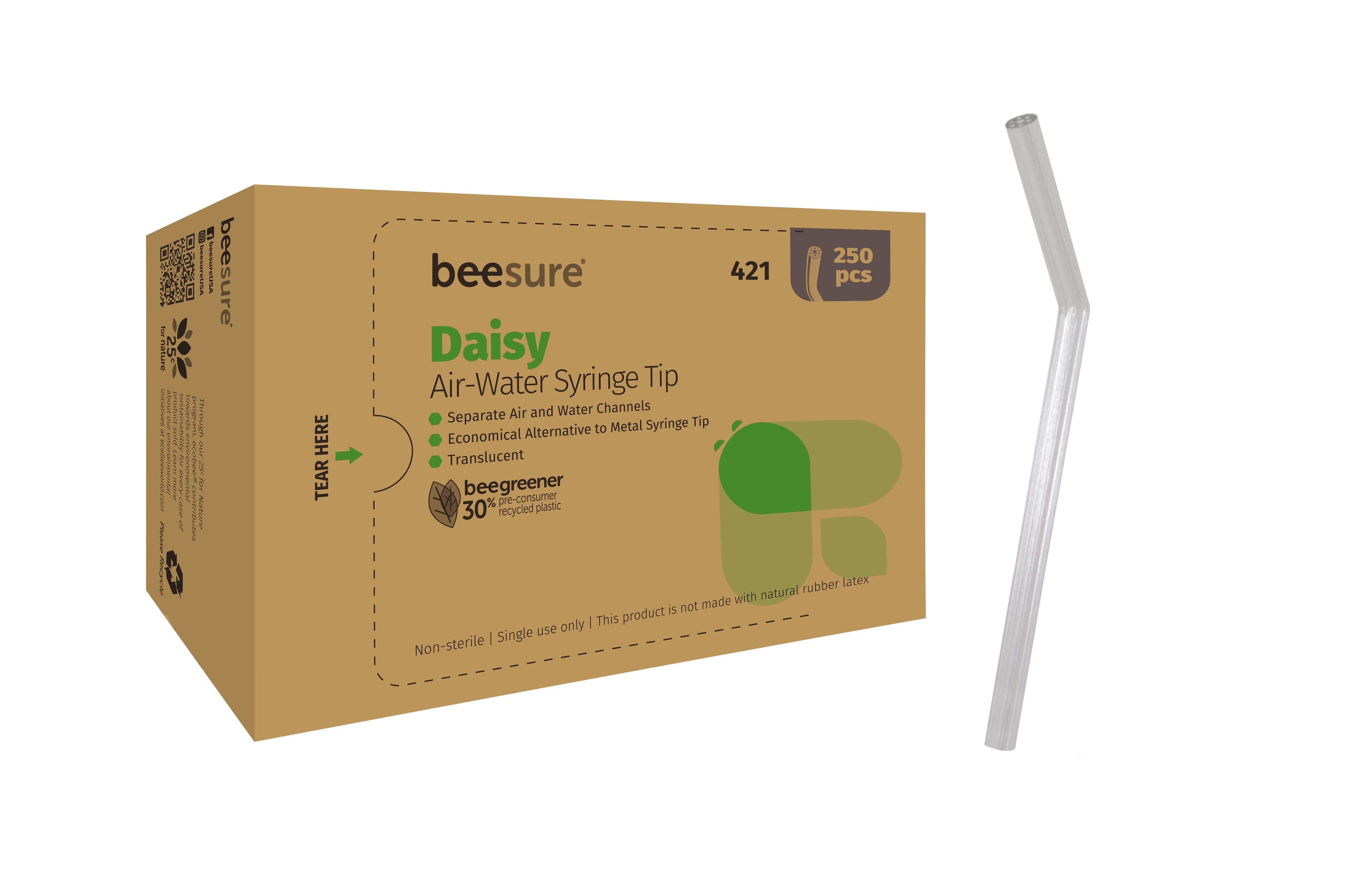 BeeSure Daisy Air/Water Syringe Tips, Clear, Disposable, 250/Box, BE421 thumbnail 2