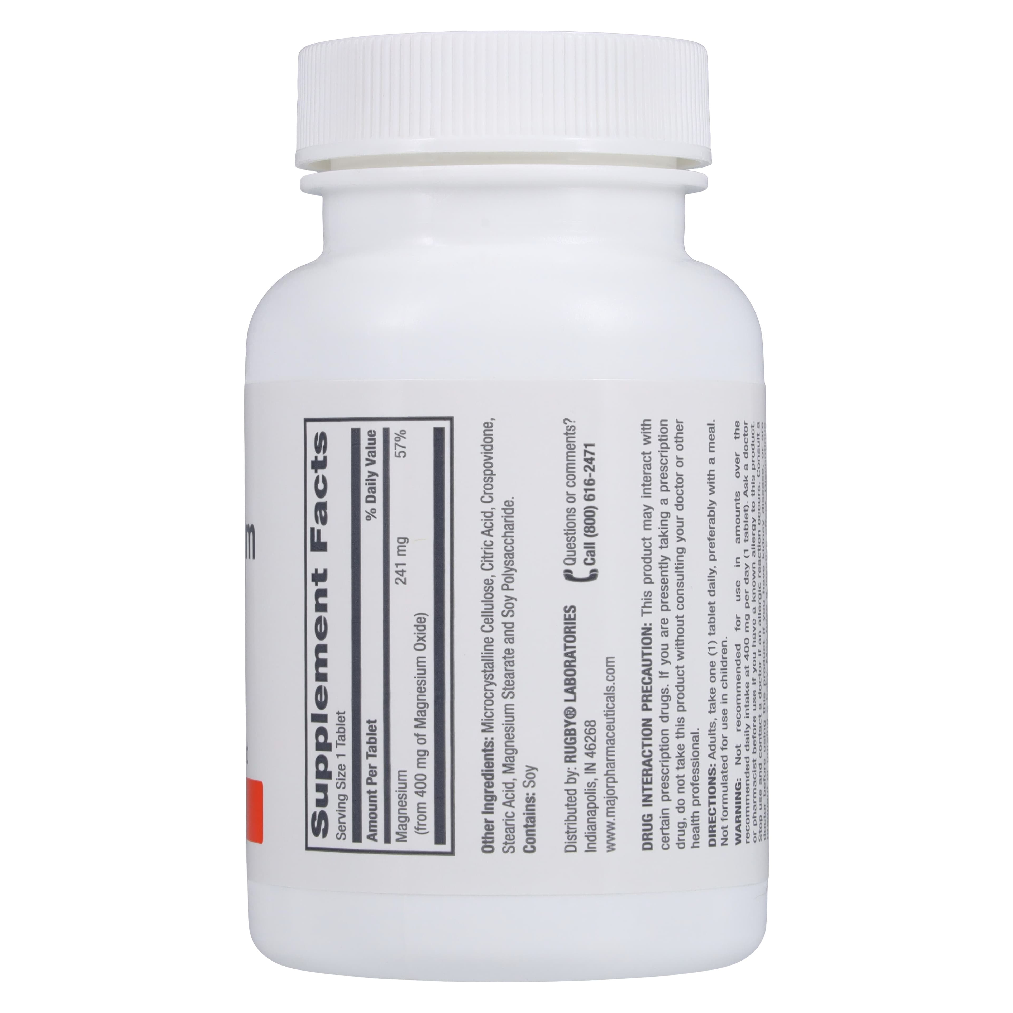 Magnesium Oxide Tablets 400mg, 120 Count Bottle thumbnail 2