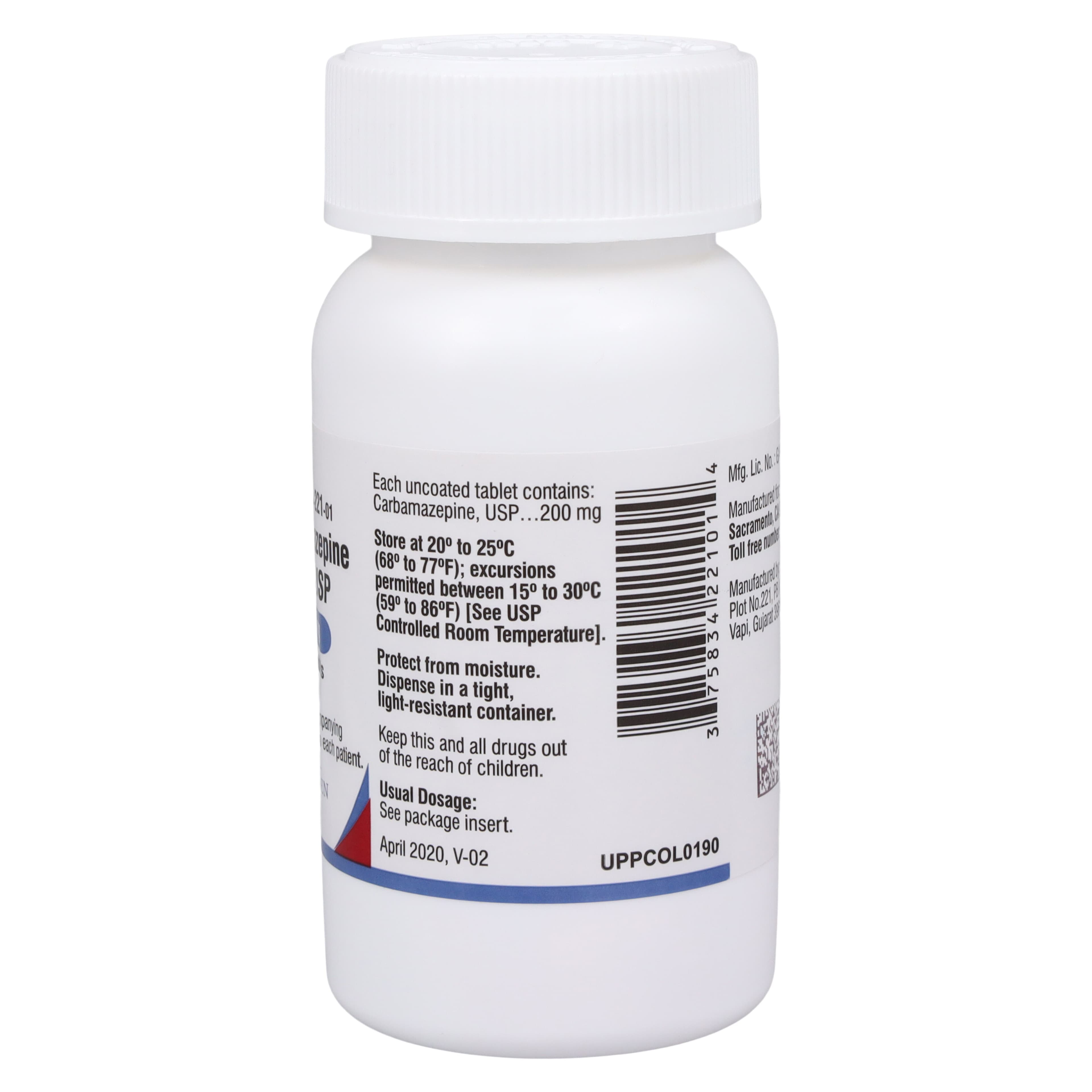 Carbamazepine Tablets, 200mg, 100/Bottle, Nivagen Pharmaceuticals Inc thumbnail 2