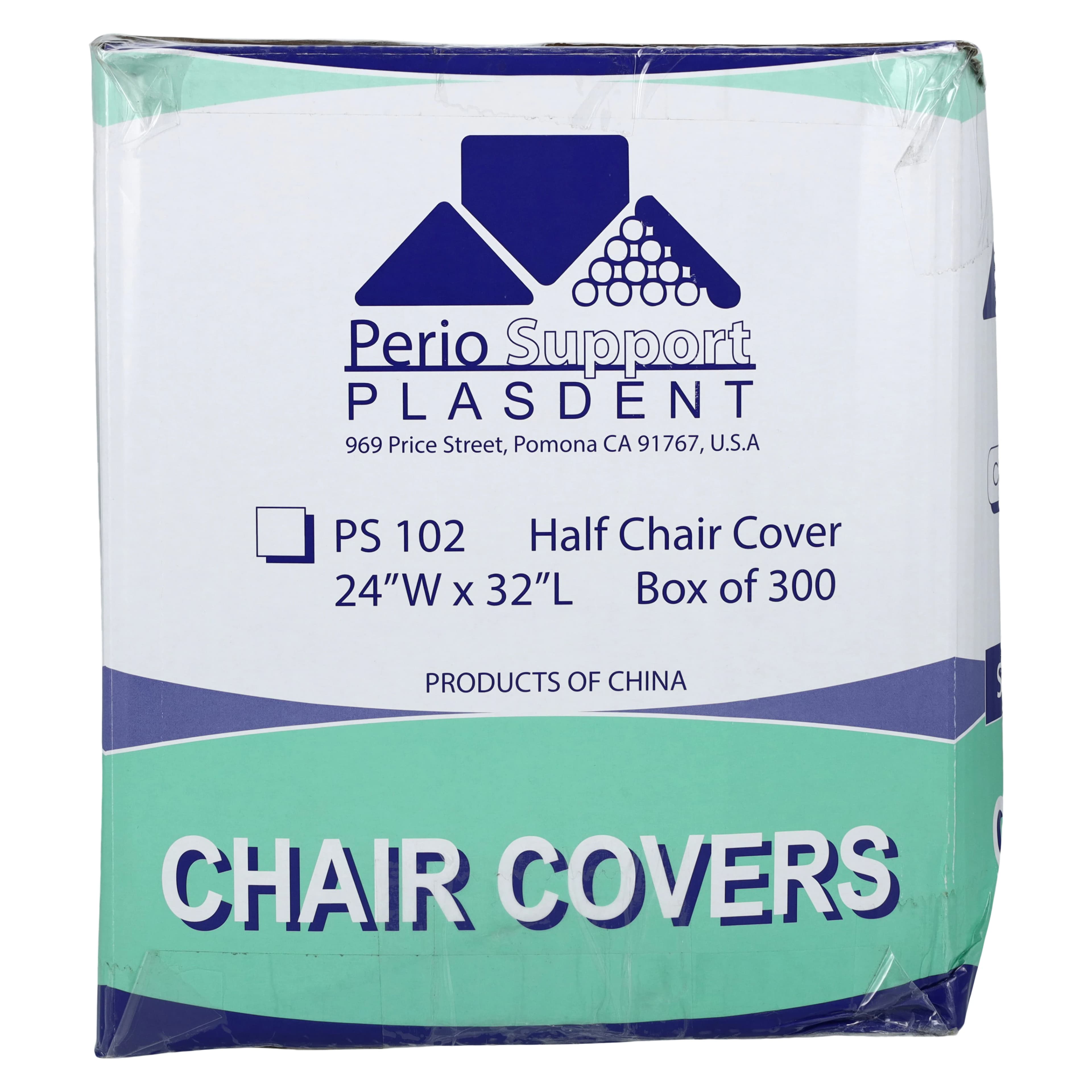 Plasdent Half Chair Cover, 24" x 32", Clear Plastic, 300/Box, PS-102 thumbnail 2