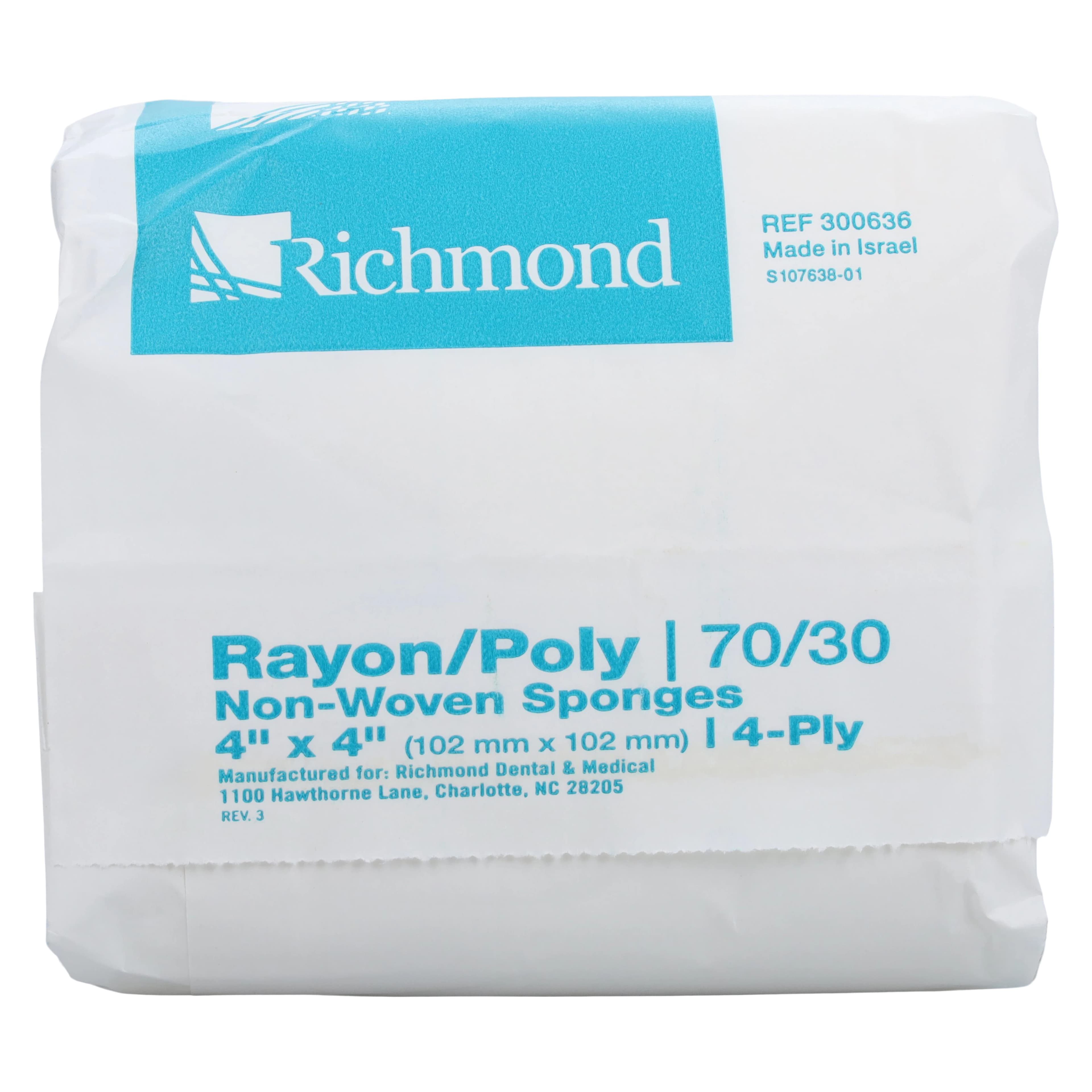 Richmond Rayon/Poly Non-Woven Sponges, 4" x 4", 4-Ply, Non-Sterile, 2000/Case, 300636 thumbnail 4