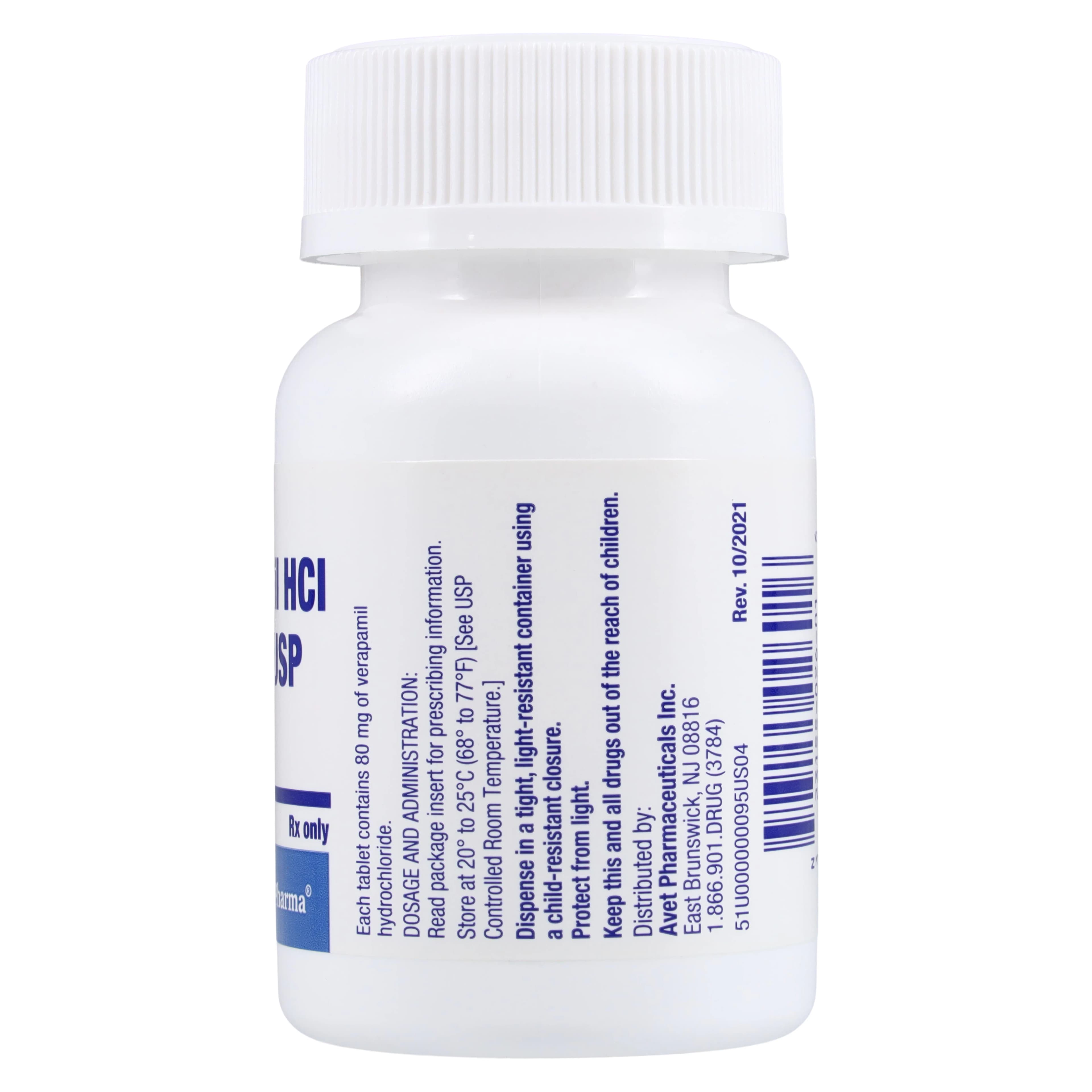 Verapamil HCl Tablets, 80mg, 100/Bottle, Heritage Pharmaceuticals thumbnail 2